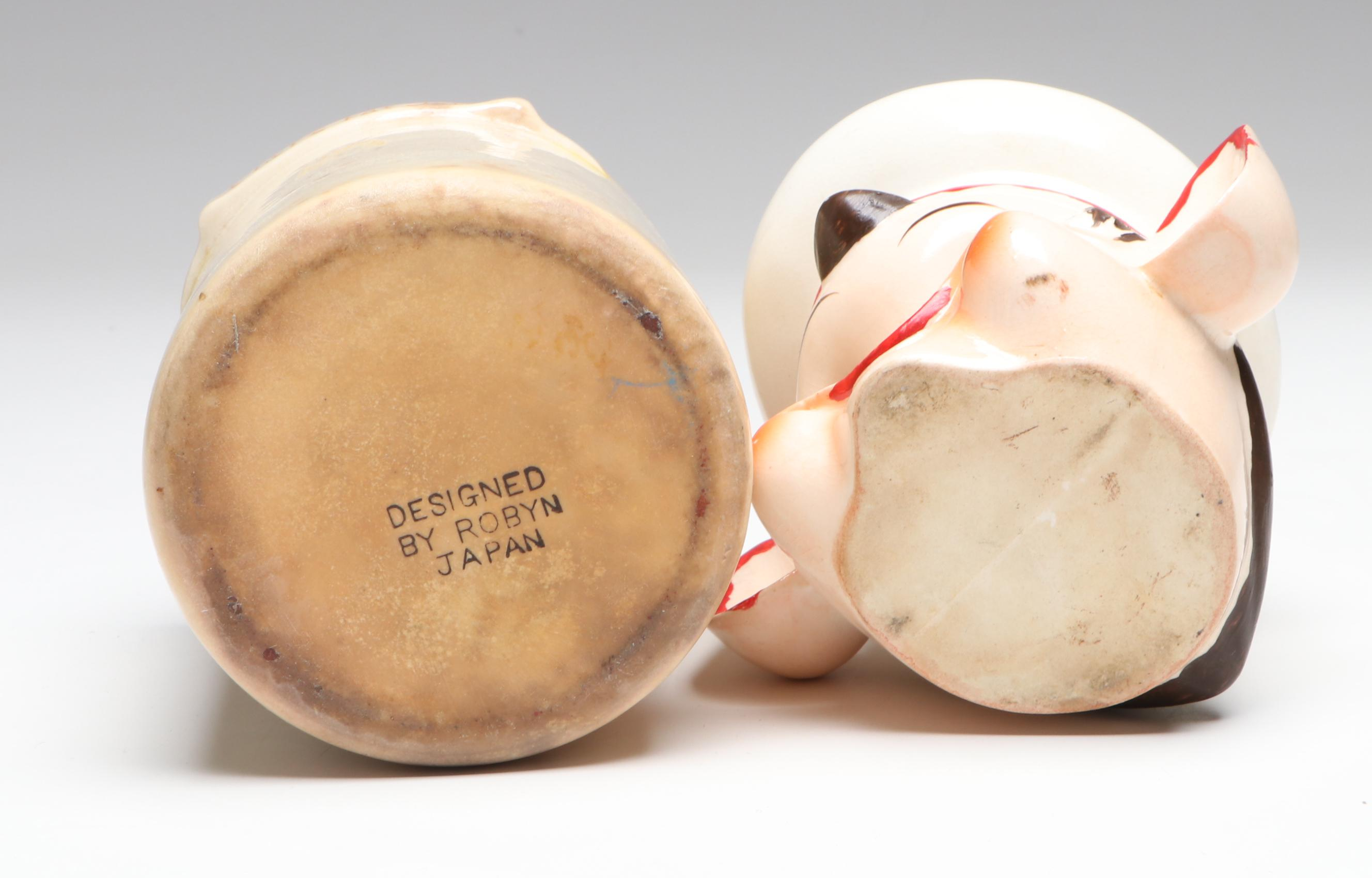 Japanese Ceramic Chefs and Enesco Elf Jars, Mid-20th Century