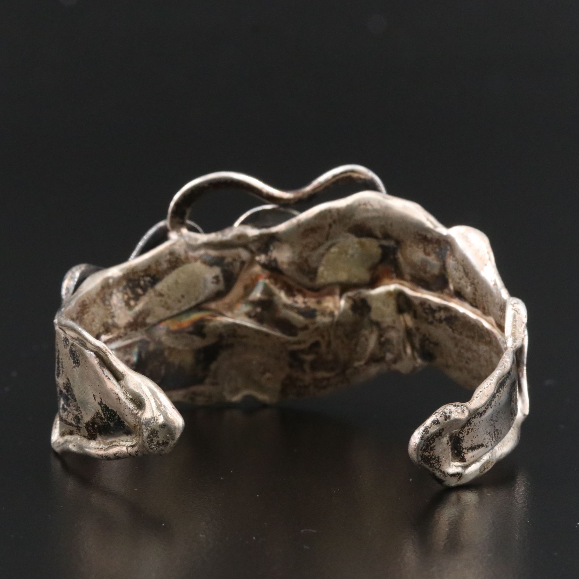 Artisan Sterling Malachite Cuff Bracelet