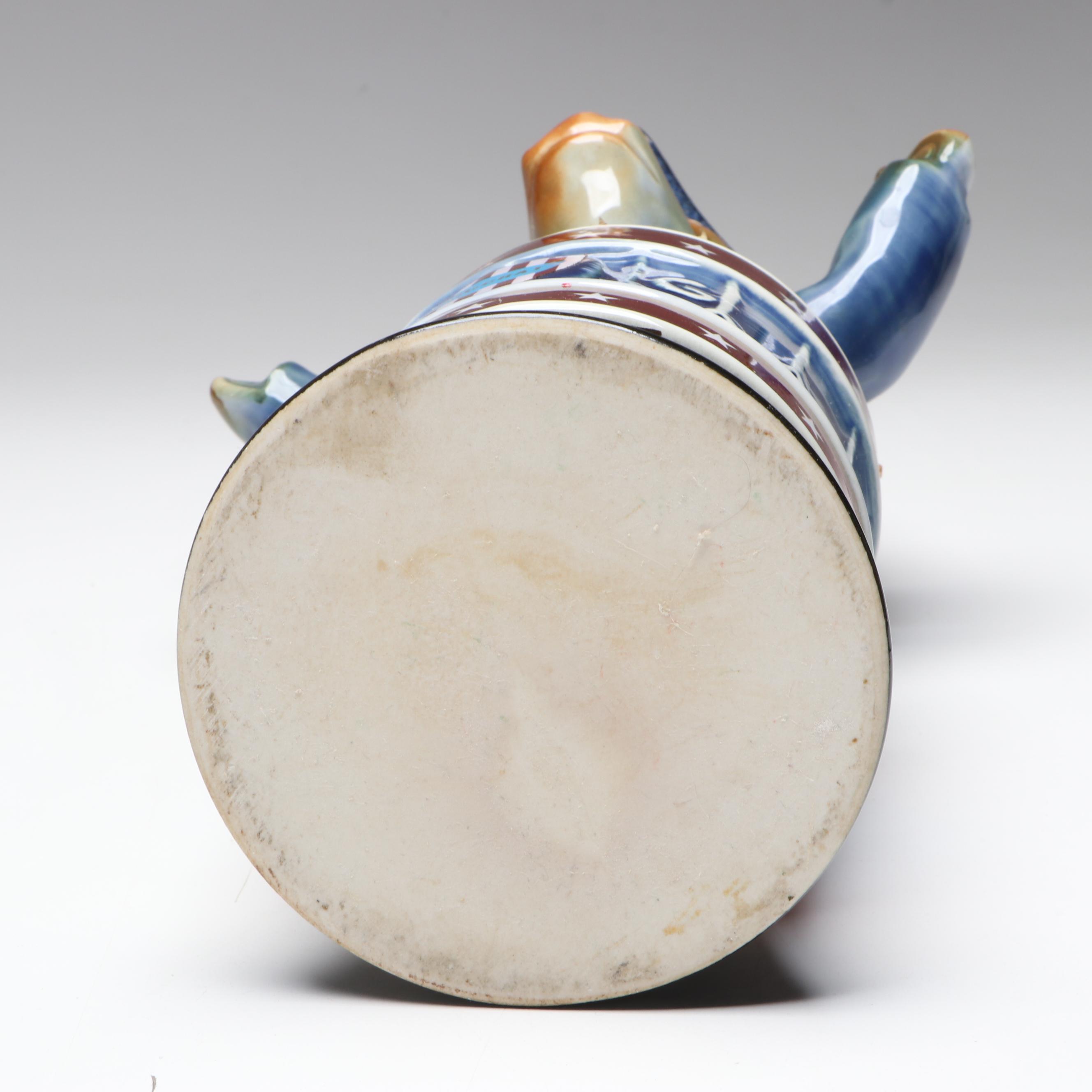 Jim Beam Democrat Donkey and State of Ohio Ceramic Decanters