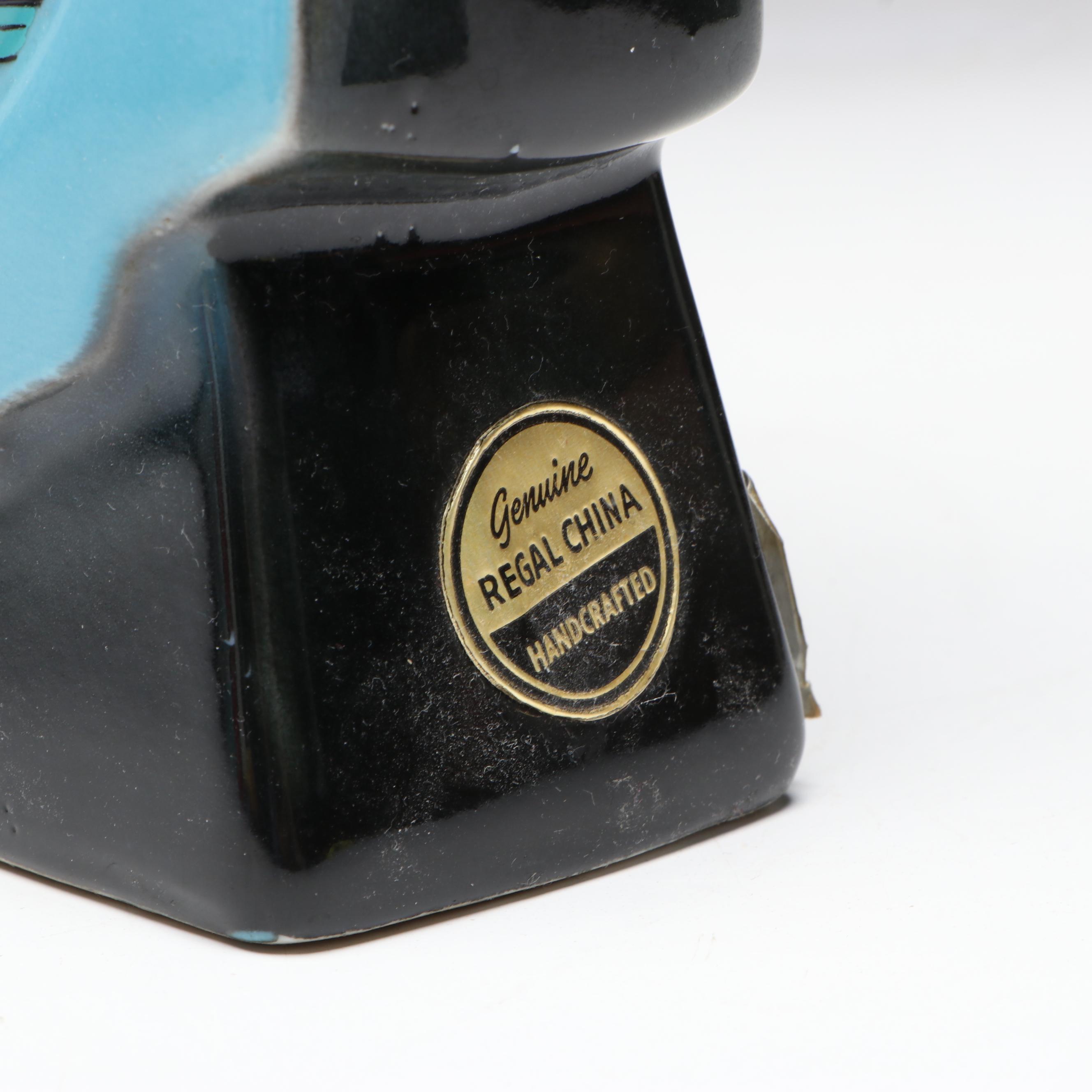 Jim Beam Democrat Donkey and State of Ohio Ceramic Decanters