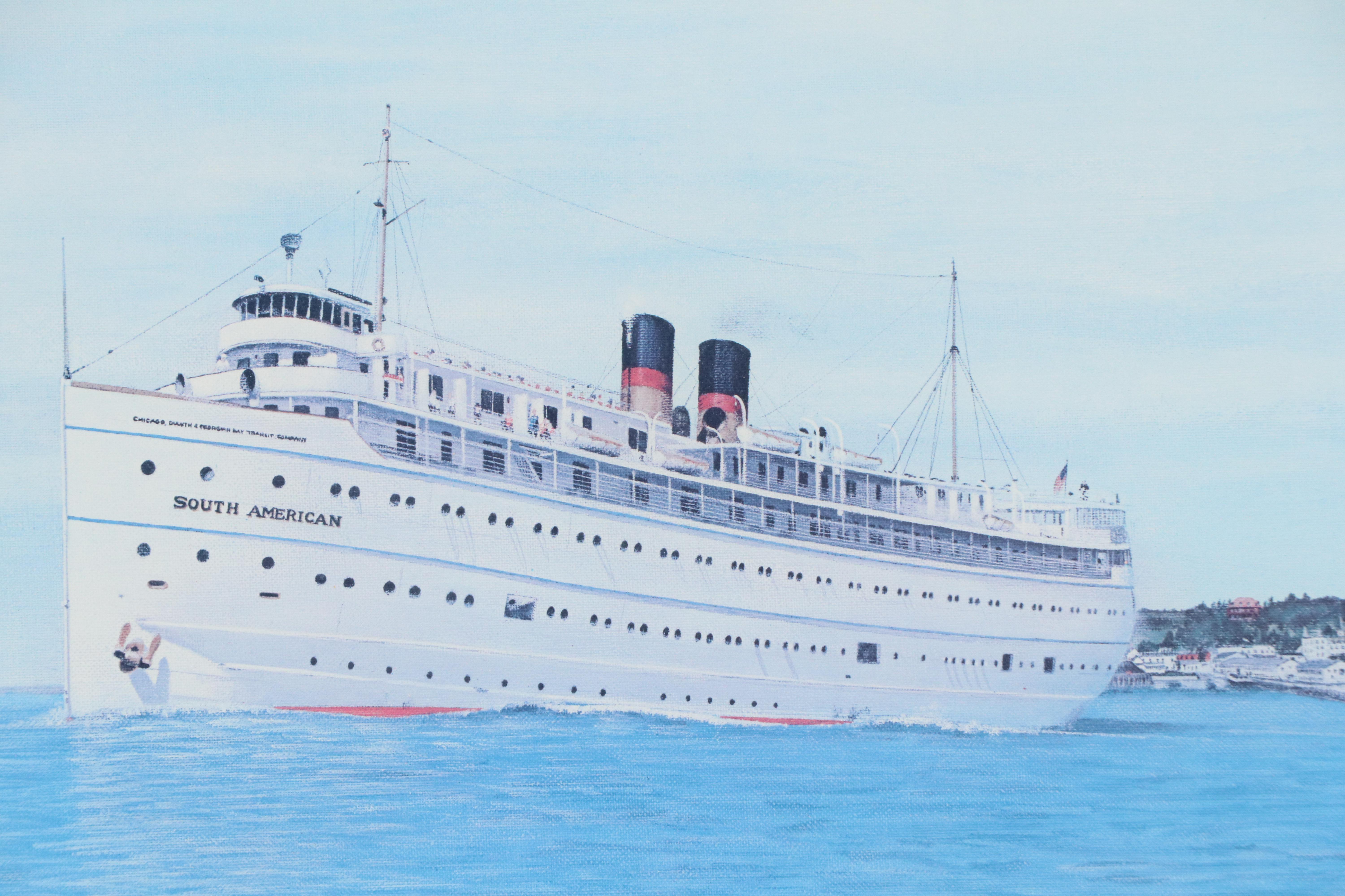 James Clary Offset Lithograph "S.S. South American," 1976