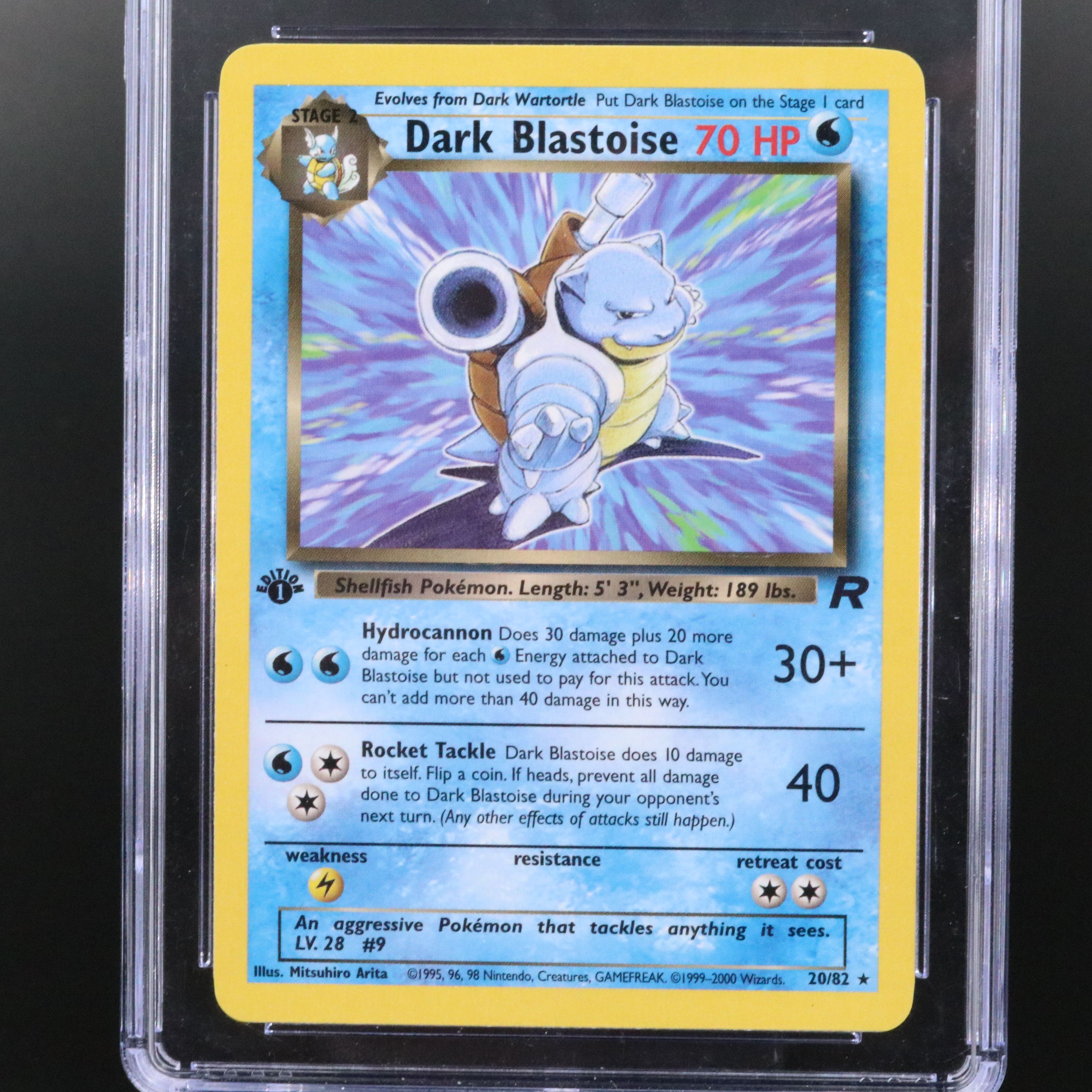 Team Rocket Dark Blastoise 1st Edition Pokémon Card Graded CGC 9