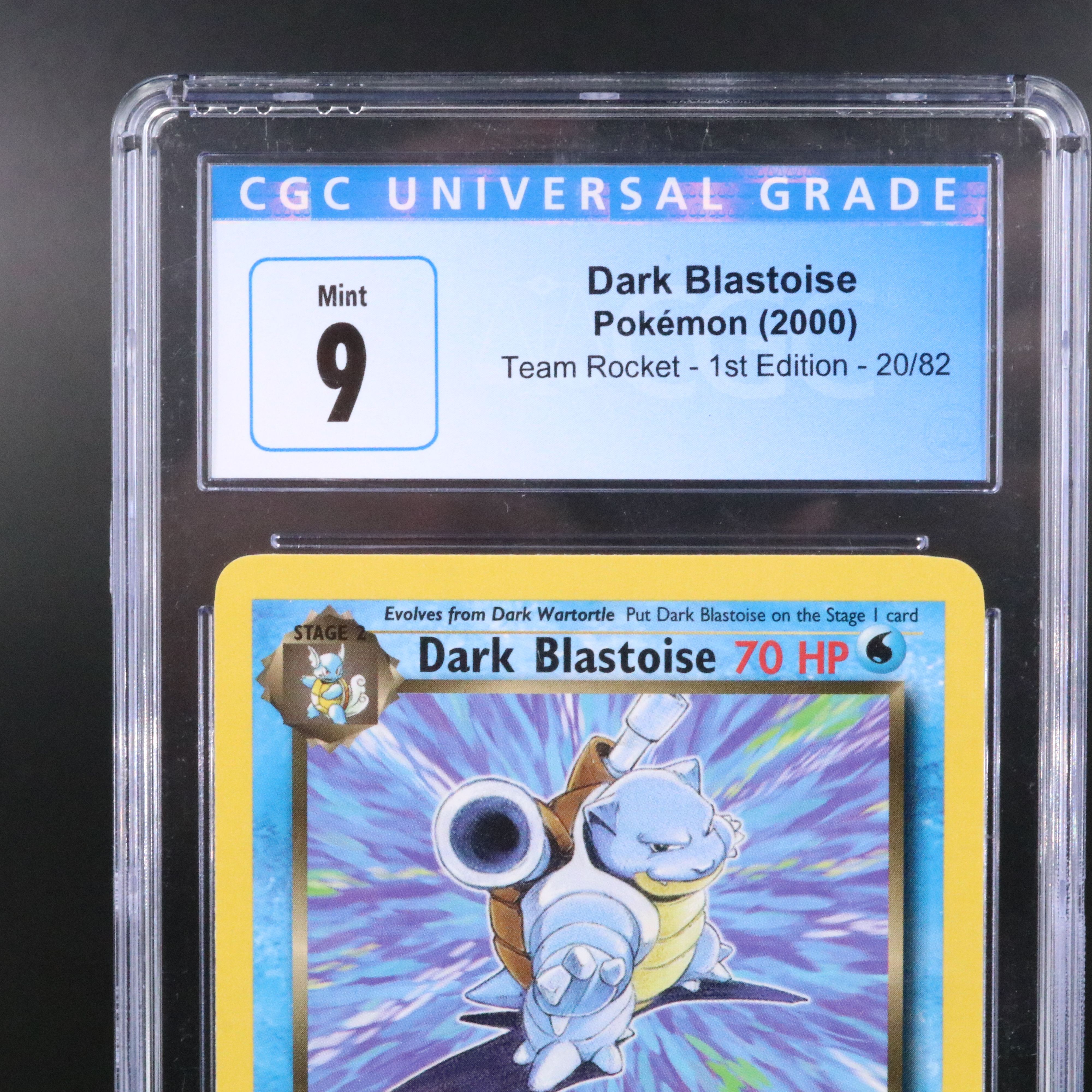 Team Rocket Dark Blastoise 1st Edition Pokémon Card Graded CGC 9