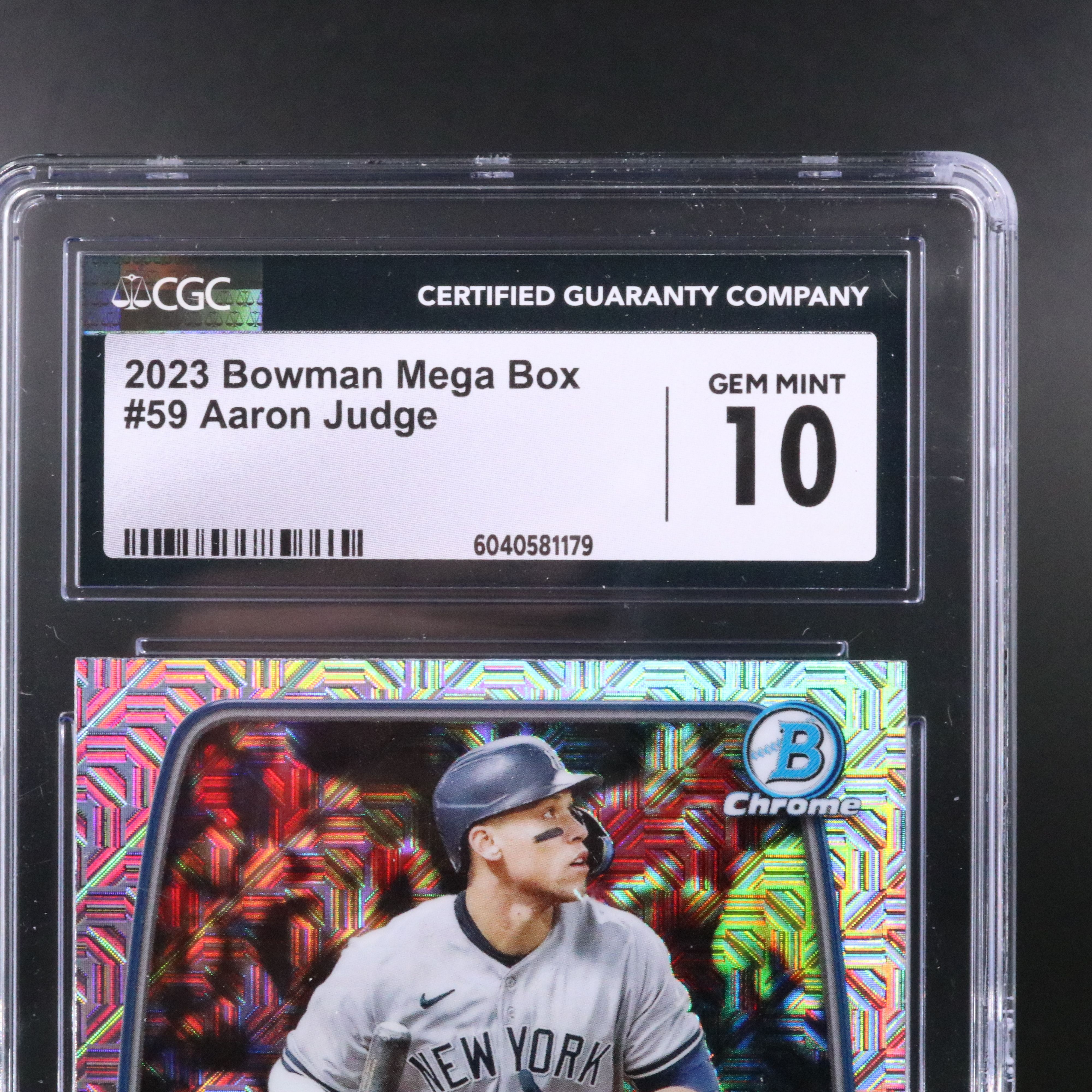 2023 Bowman Chrome Aaron Judge Mega Box Refractor Card Graded CGC 10