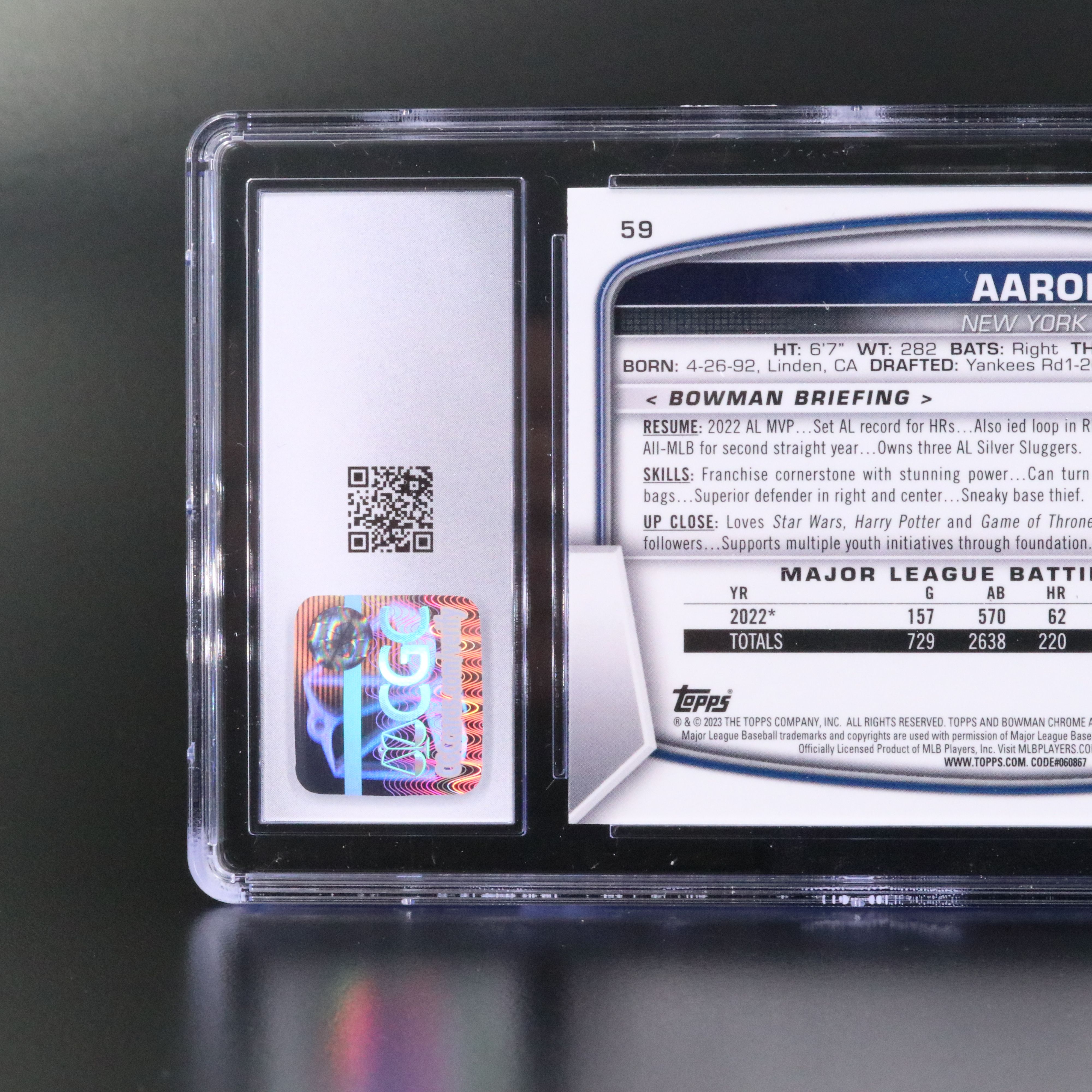 2023 Bowman Chrome Aaron Judge Mega Box Refractor Card Graded CGC 10