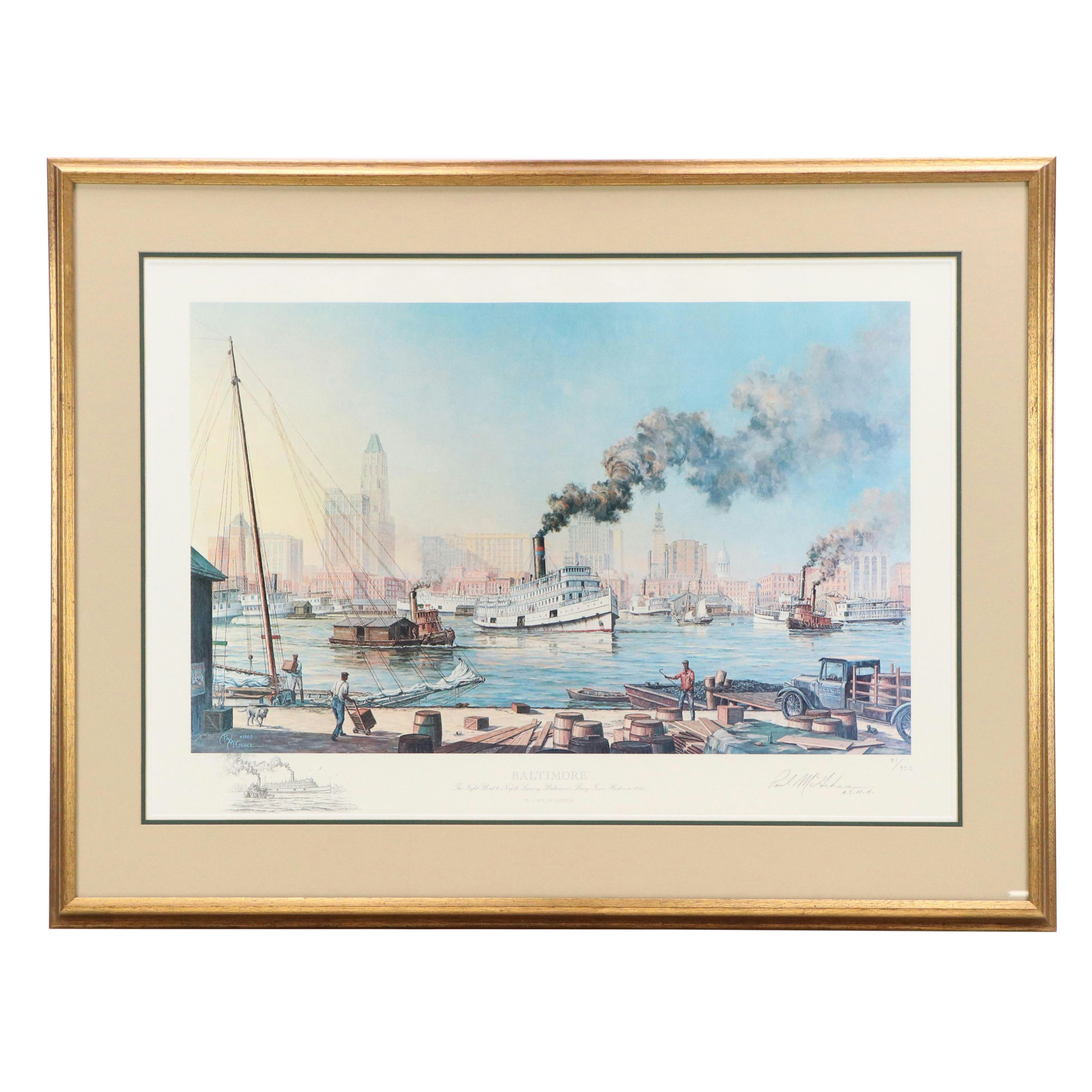 Paul McGehee Offset Lithograph "Baltimore," Circa 1980