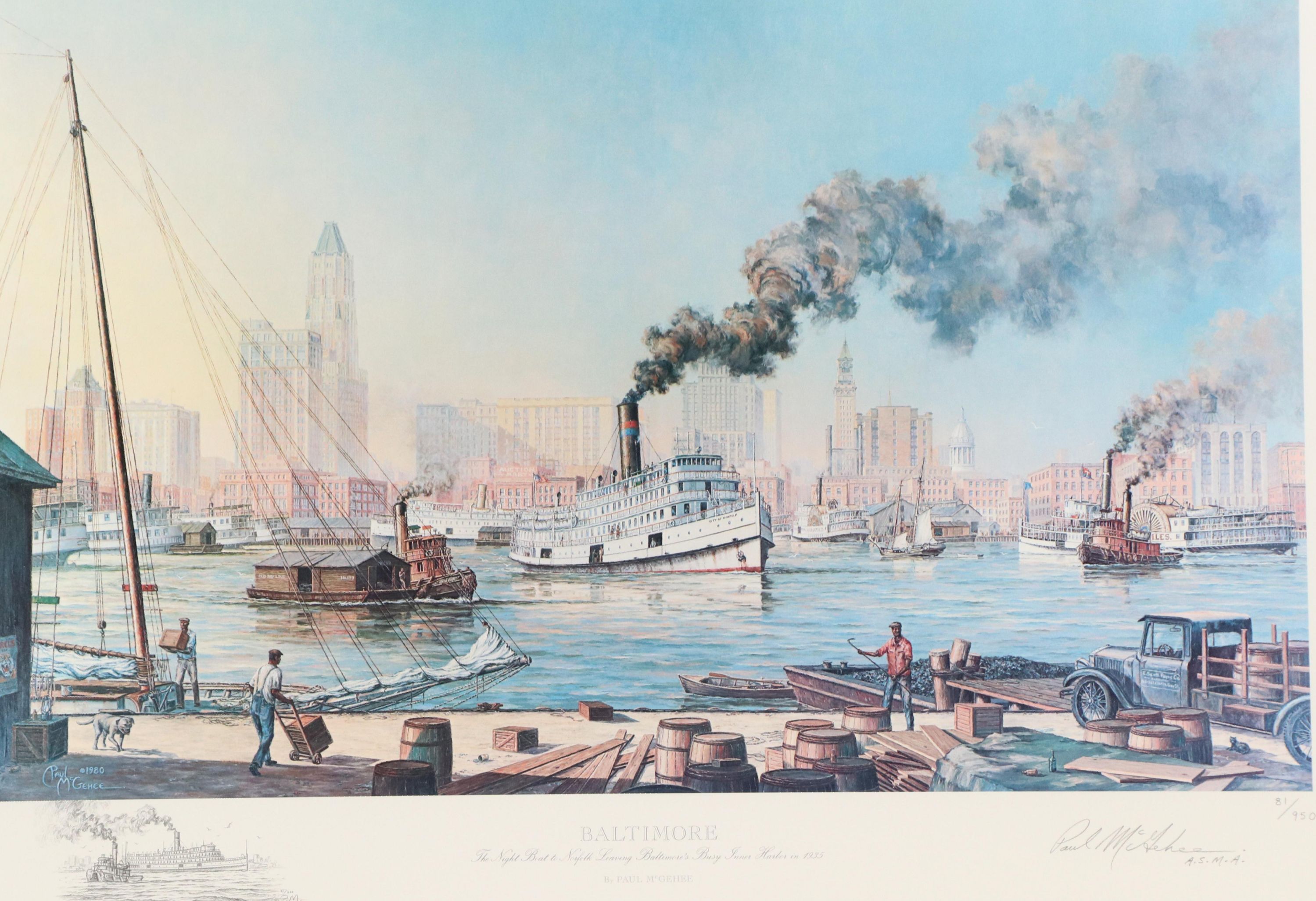 Paul McGehee Offset Lithograph "Baltimore," Circa 1980