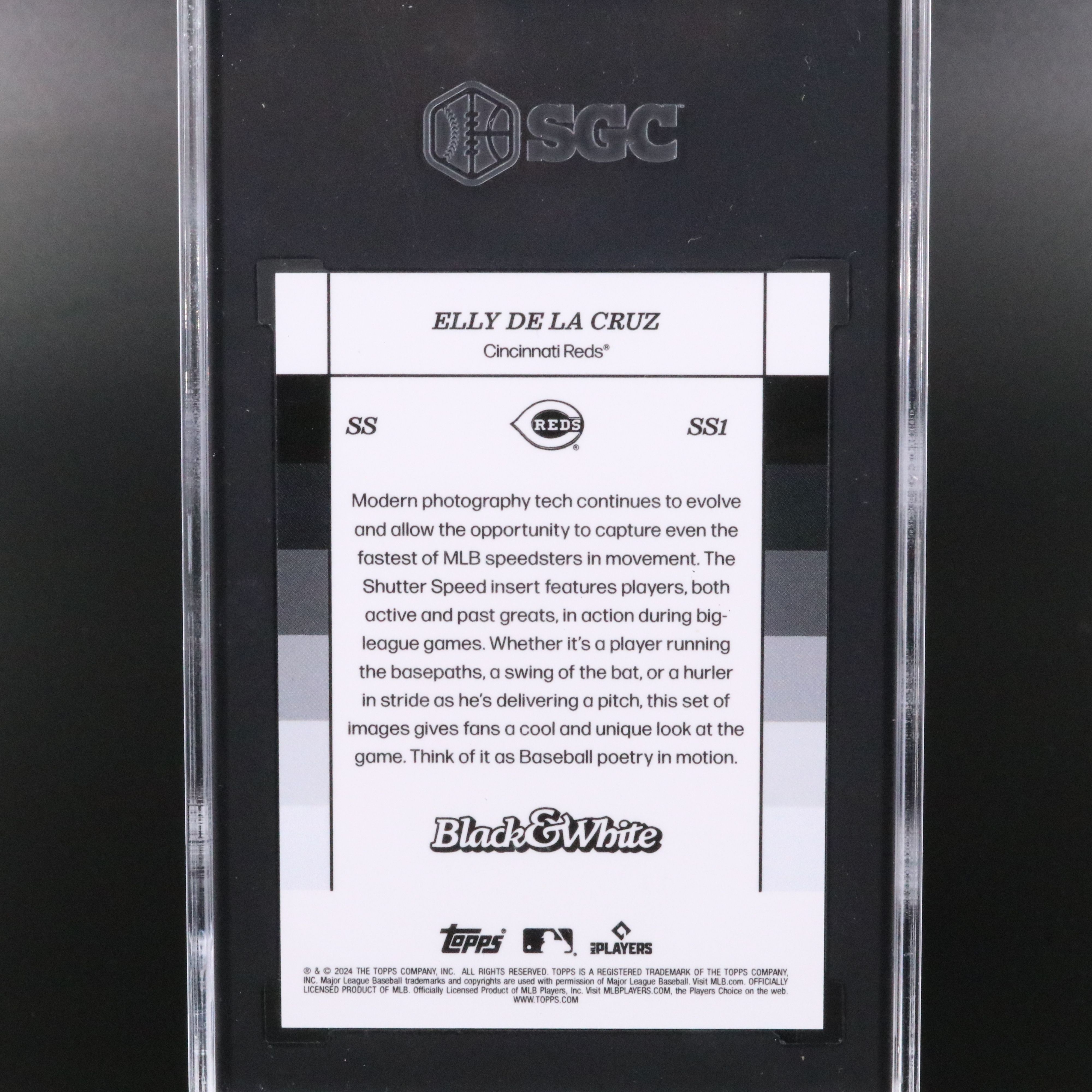 2024 Topps Black & White Elly De La Cruz Shutter Speed Rookie Card Graded SGC 10