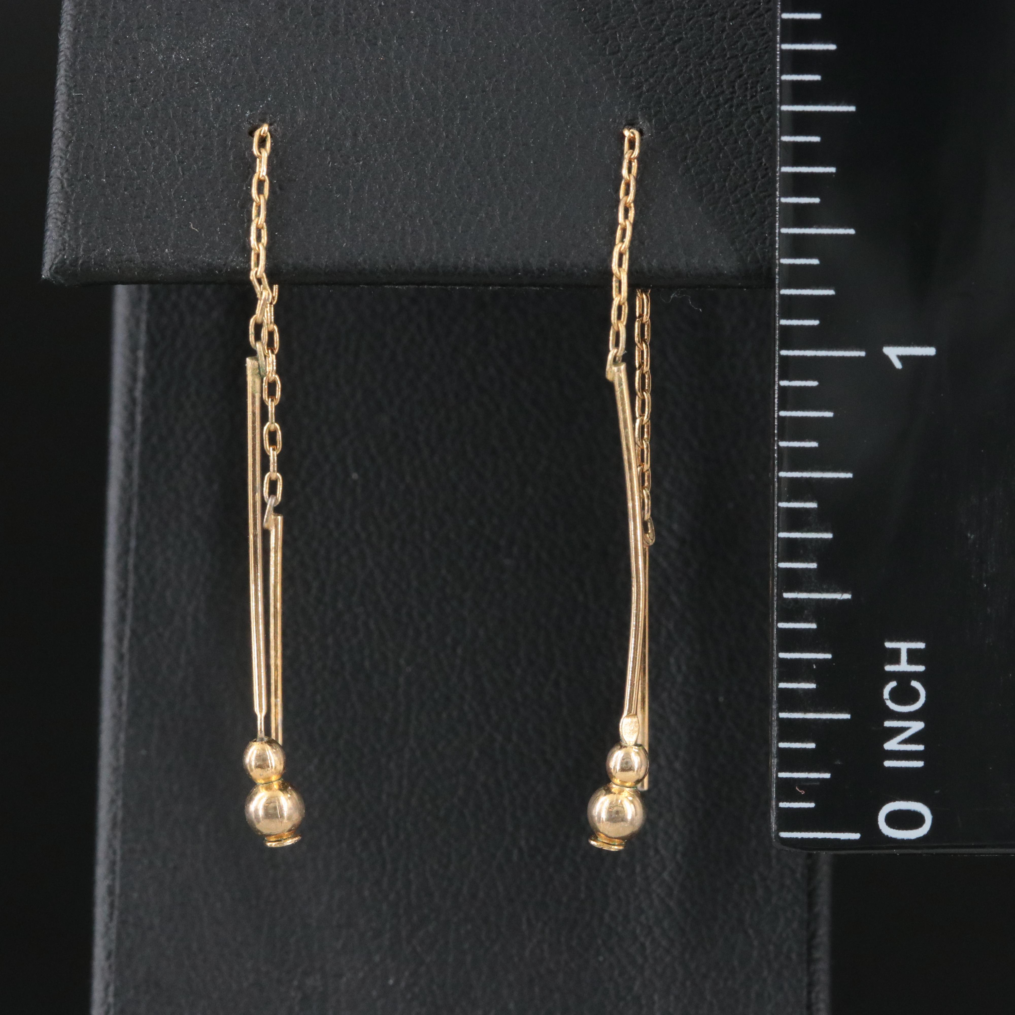 Bar and Bead Threader Earrings