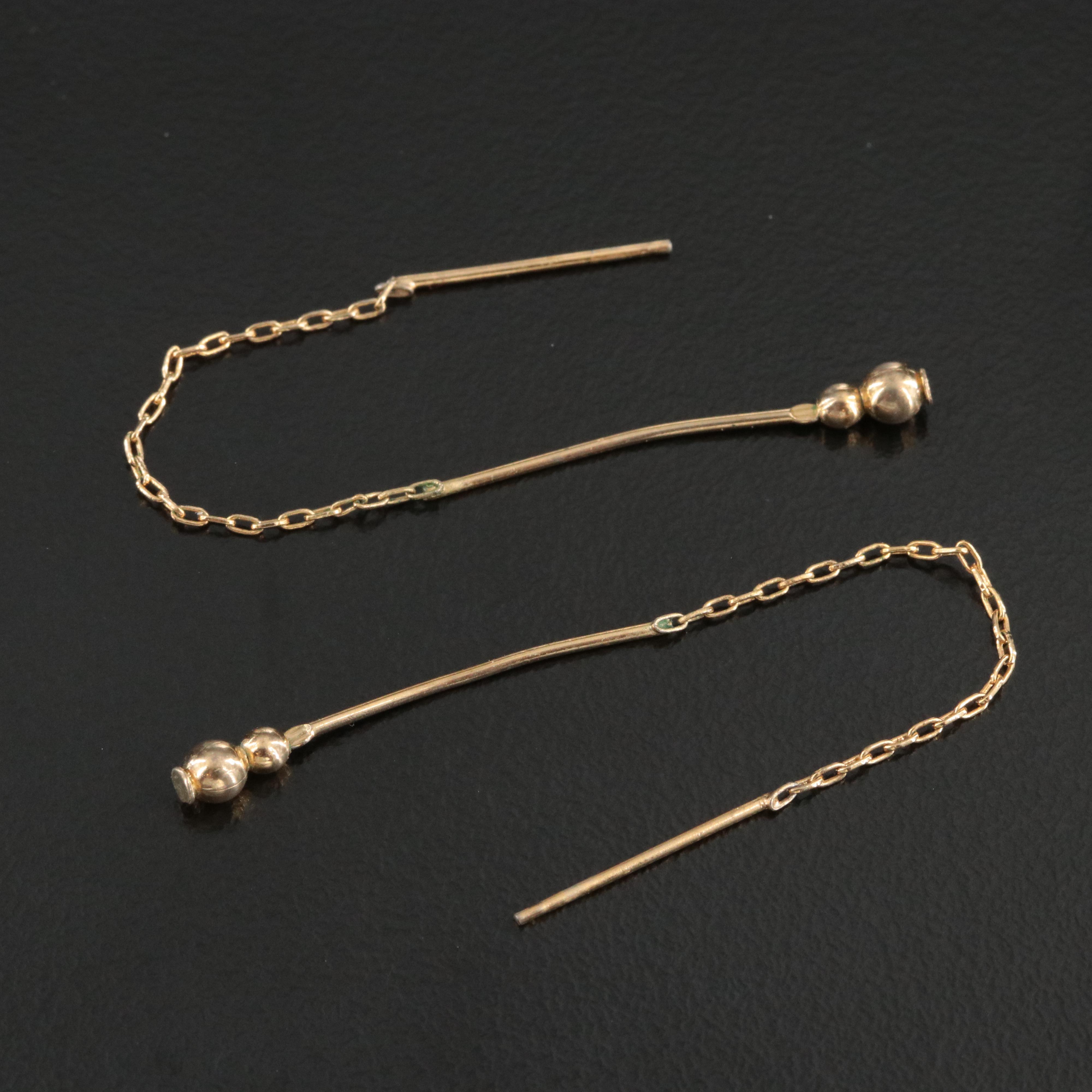 Bar and Bead Threader Earrings
