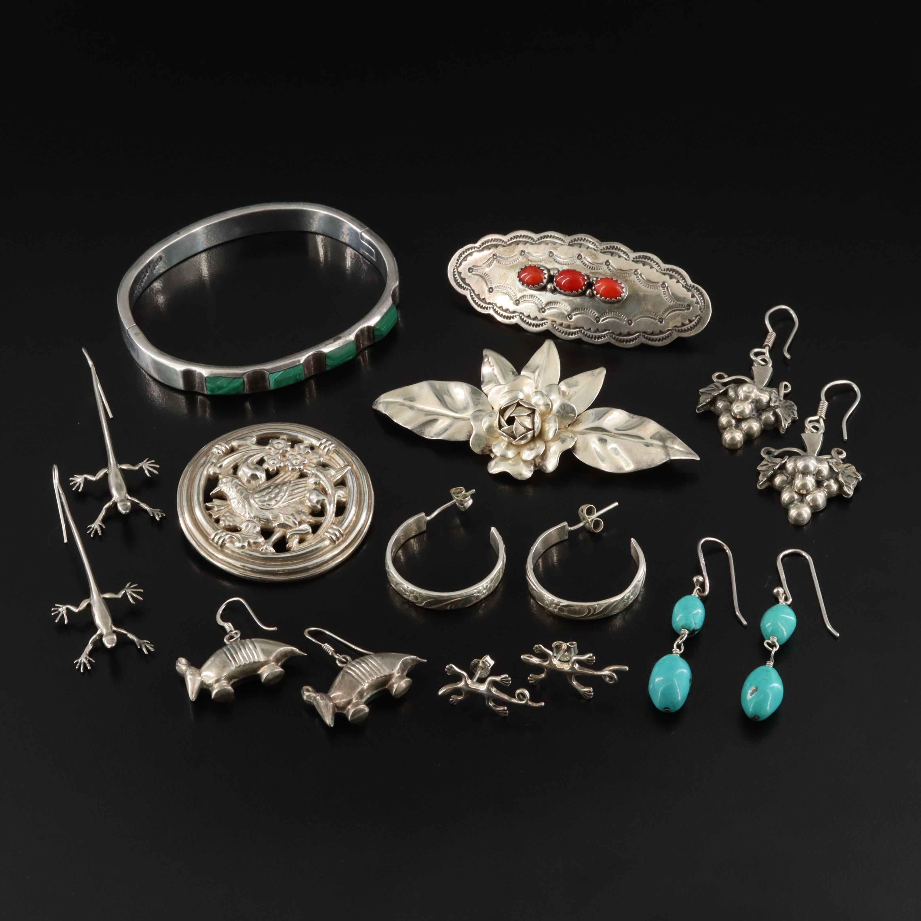 Collection of Sterling Jewelry and Hair Clip