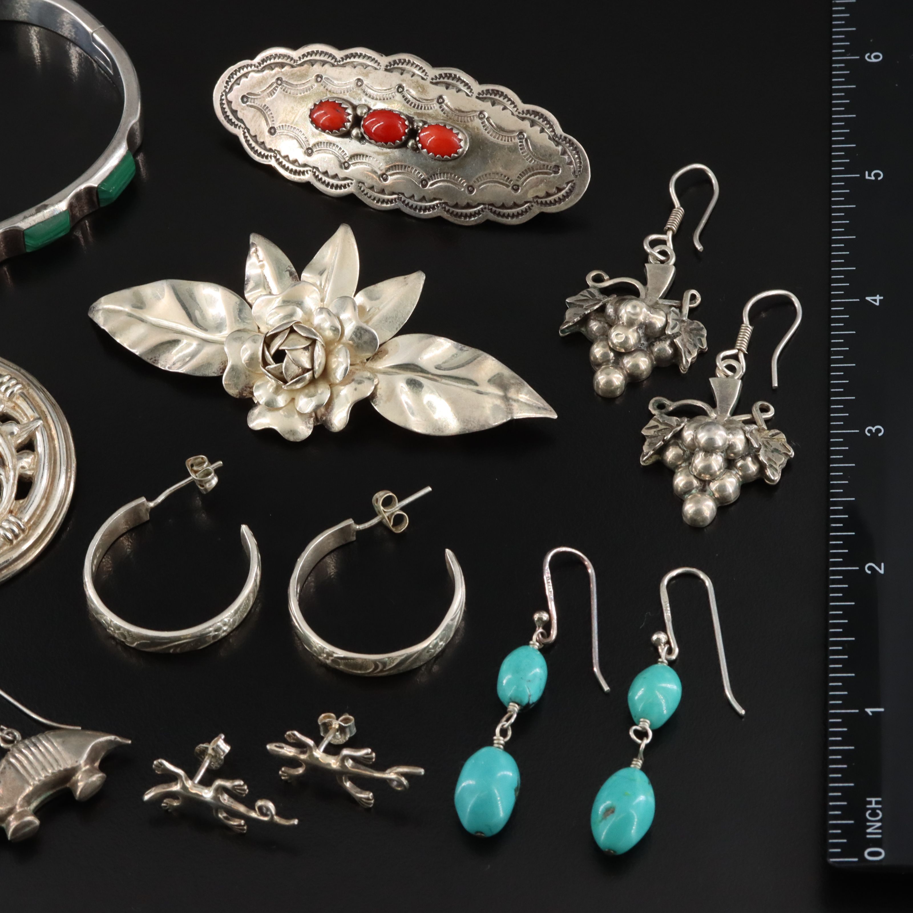 Collection of Sterling Jewelry and Hair Clip