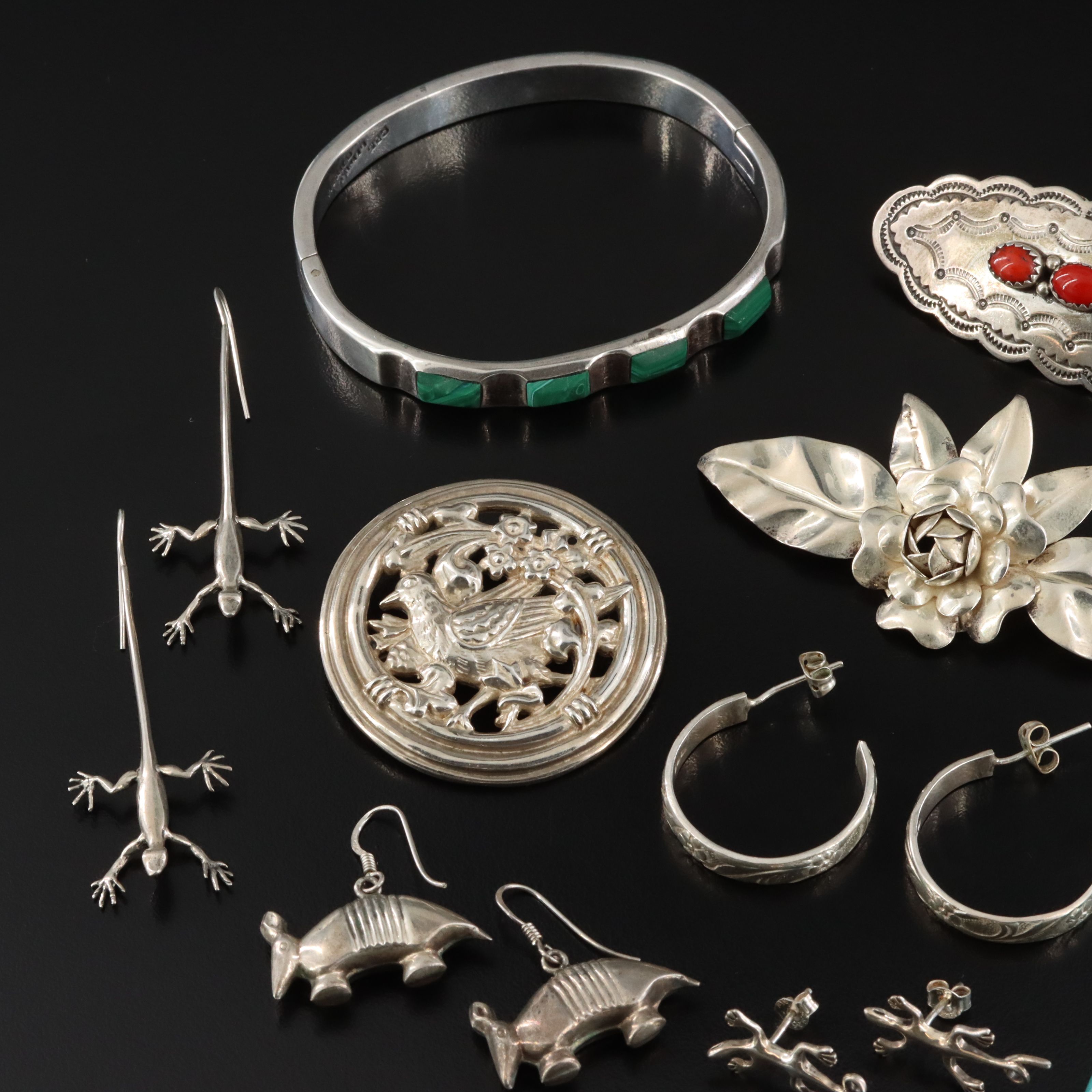 Collection of Sterling Jewelry and Hair Clip
