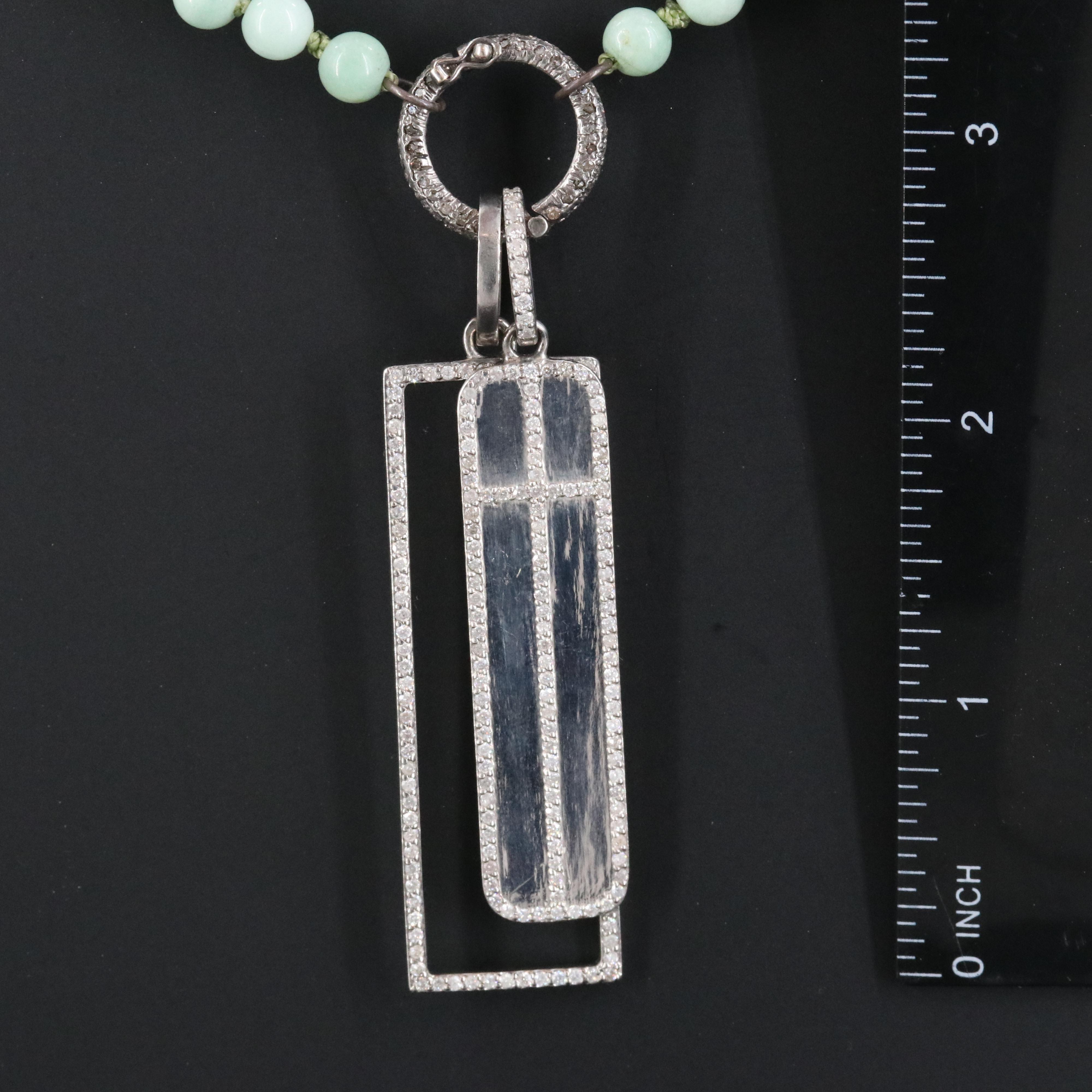 Sheryl Lowe Sterling Cross and Rectangular Pendants with Chalcedony Necklace