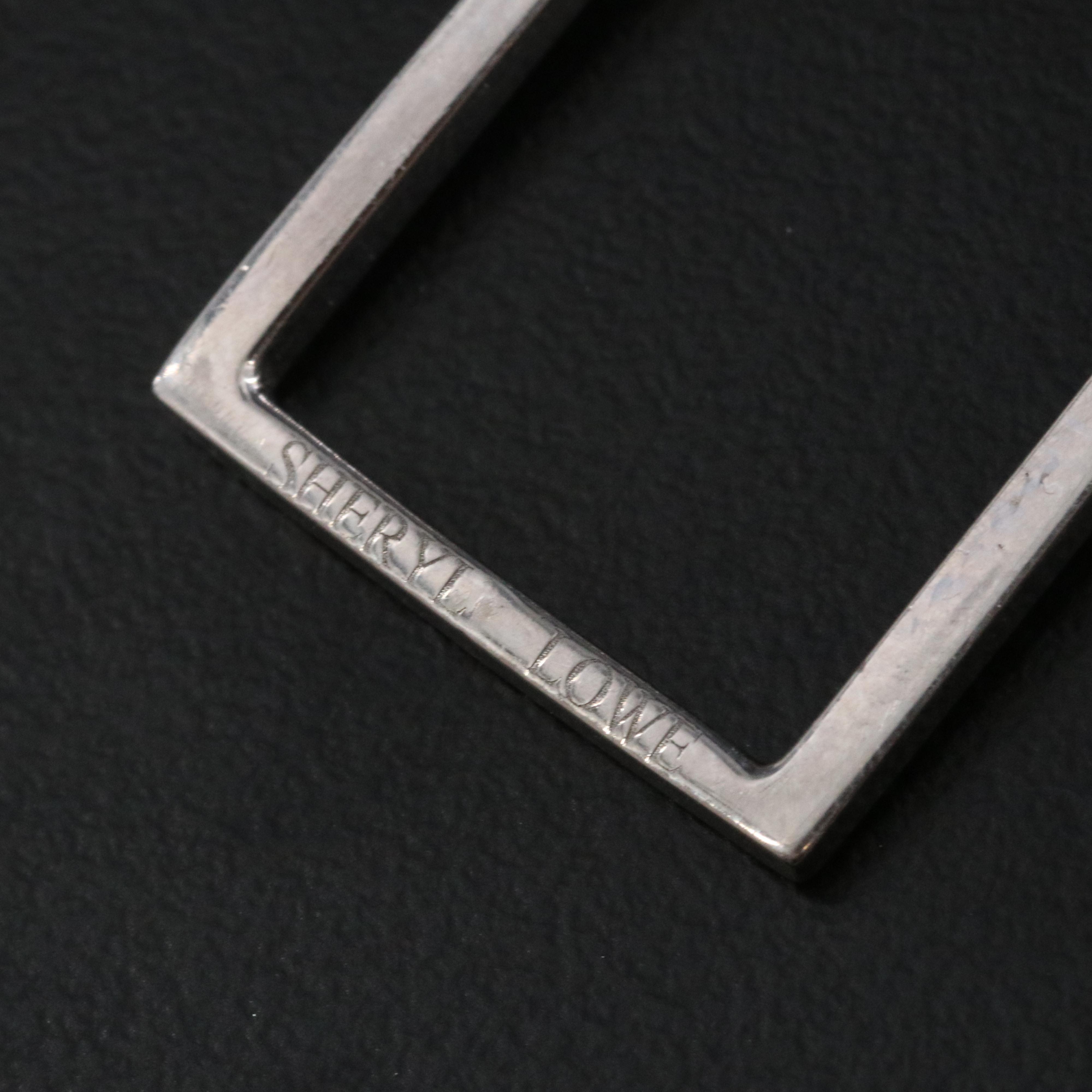 Sheryl Lowe Sterling Cross and Rectangular Pendants with Chalcedony Necklace