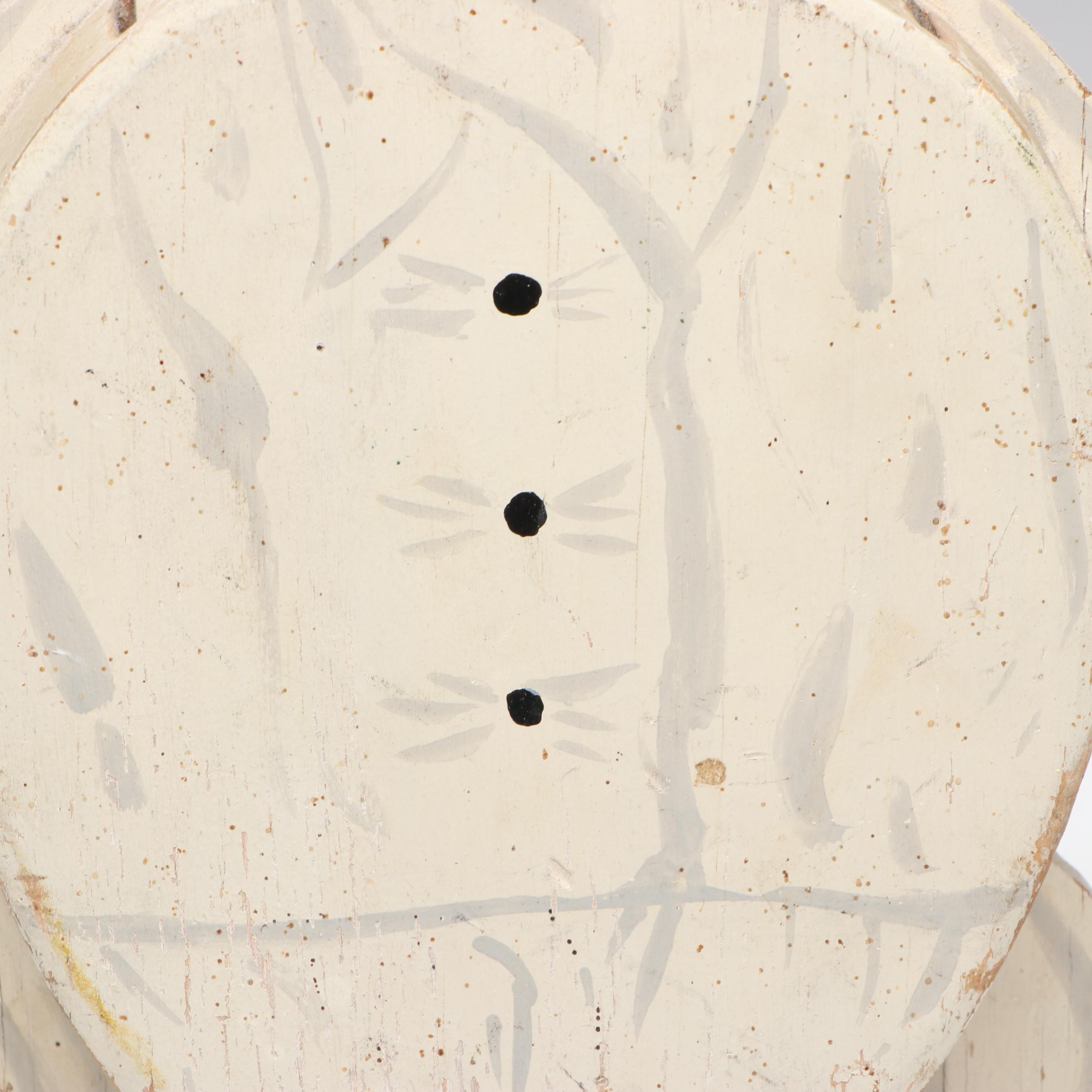 Vintage Painted Wood Figural Chef Knife Holder