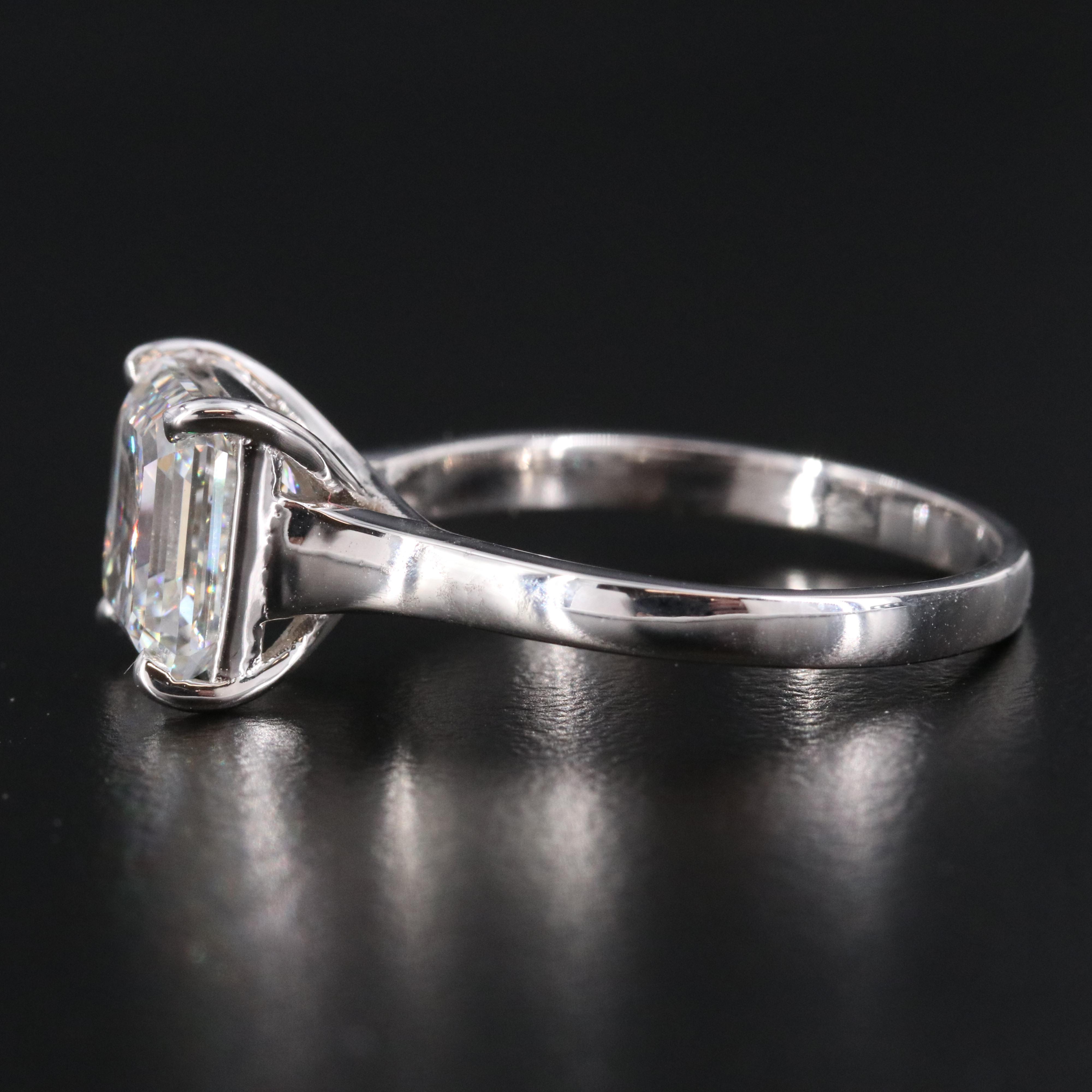 18K 4.09 CT Lab Grown Diamond Solitaire Ring with IGI Report