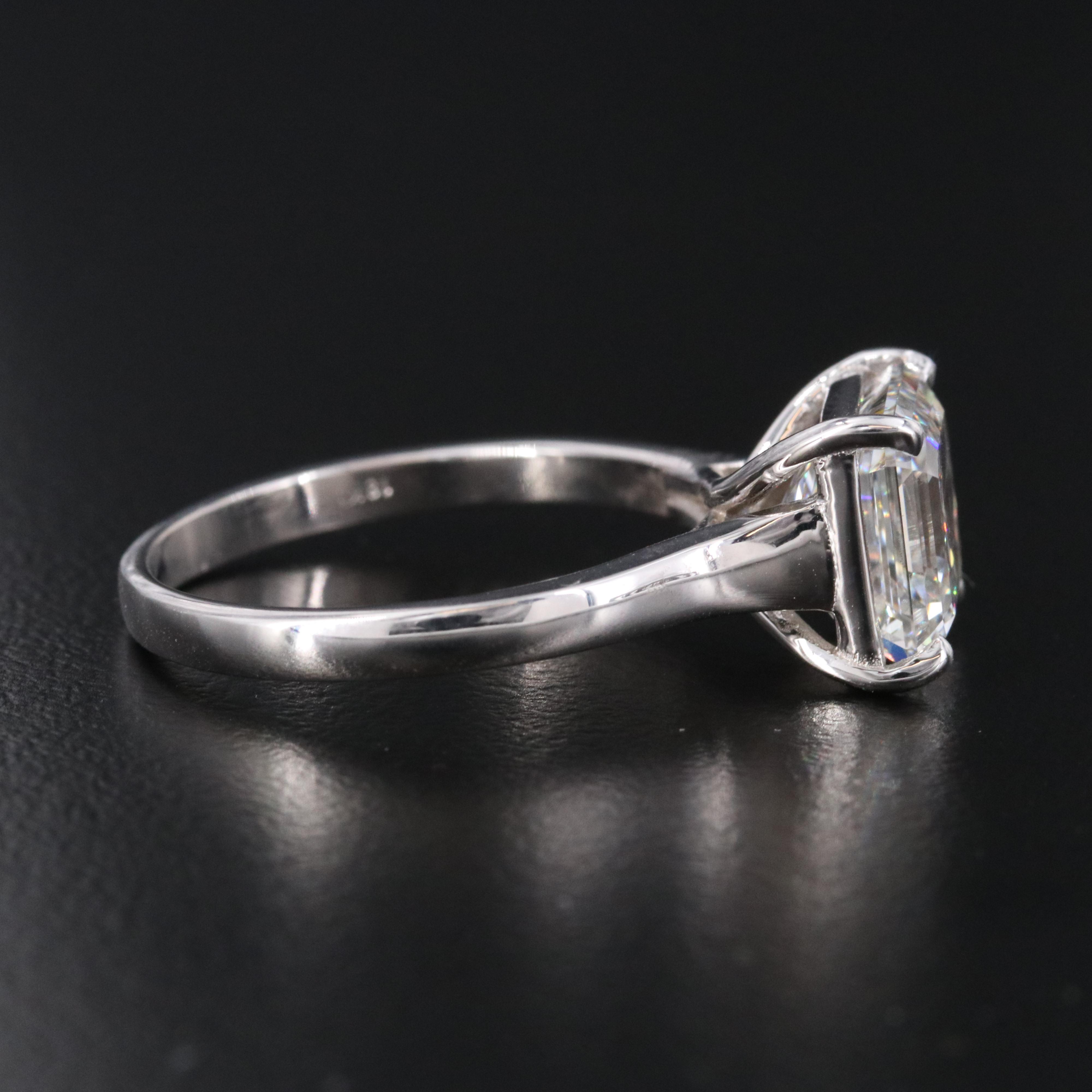 18K 4.09 CT Lab Grown Diamond Solitaire Ring with IGI Report