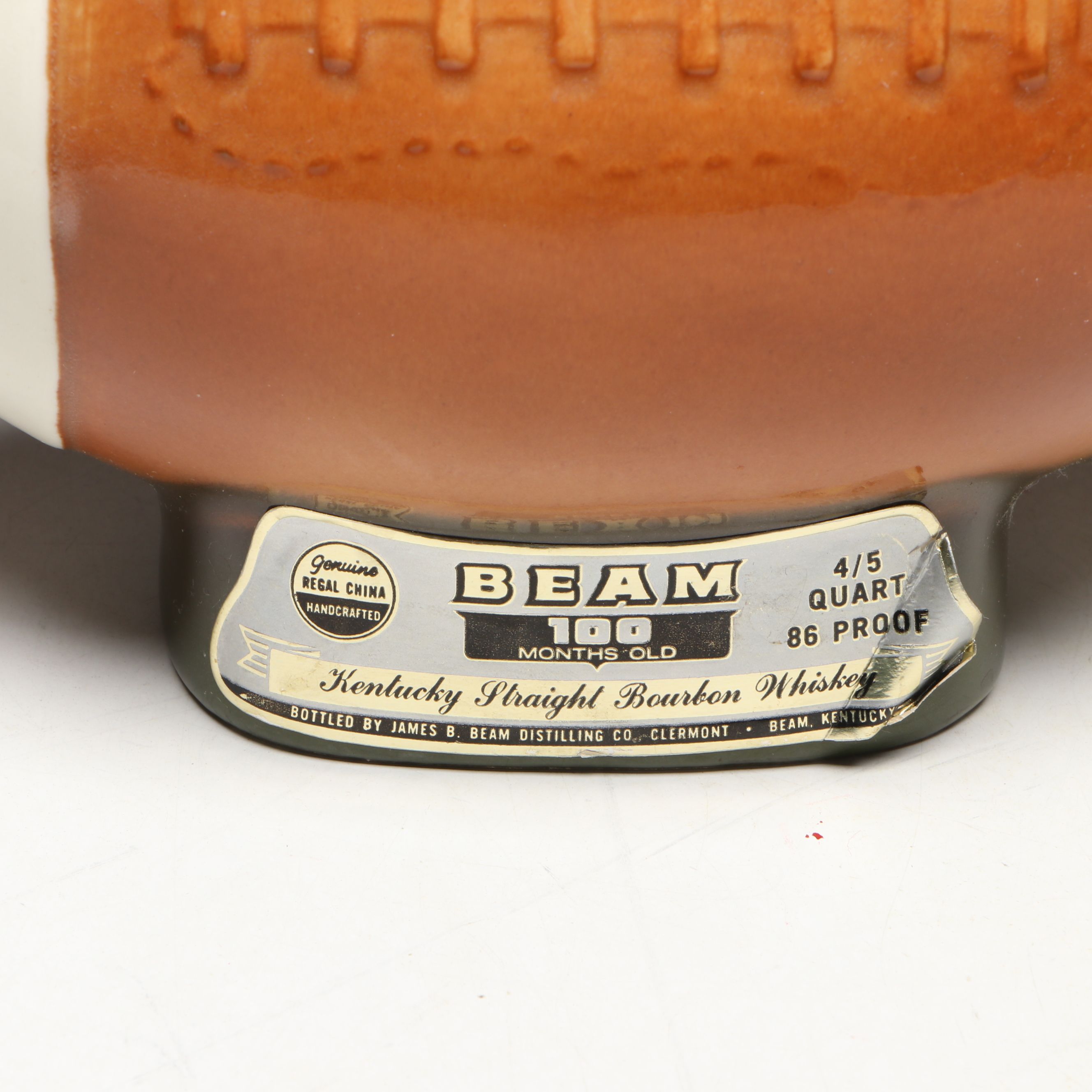 Jim Beam Donkey and Elephant in Footballs Ceramic Figural Decanters, 1970s