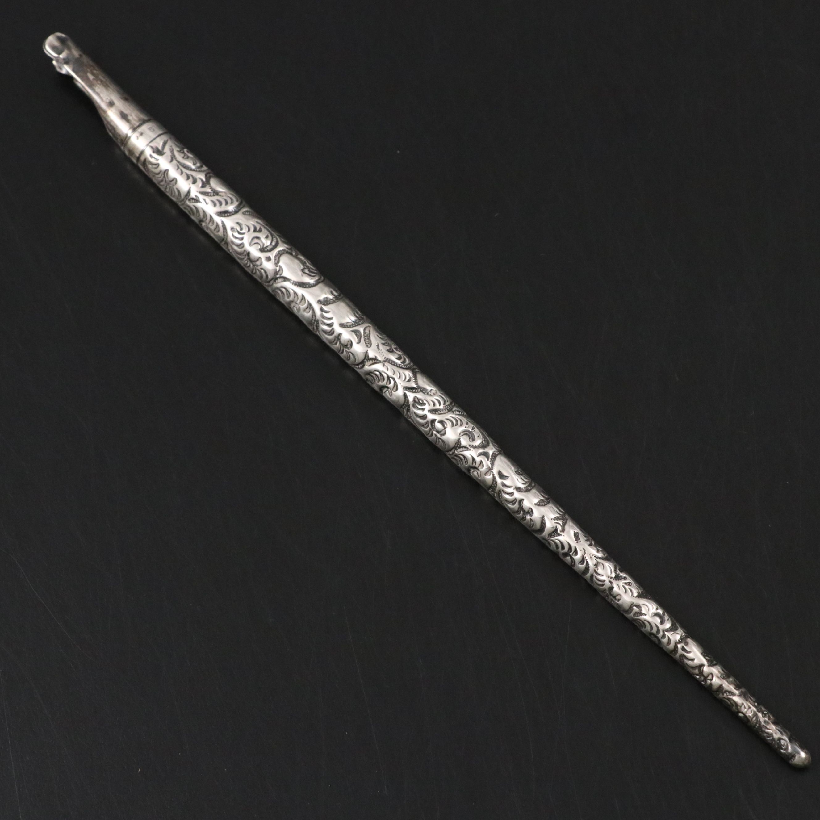 Gorham Sterling Silver and Crystal Inkwell and Pen Rest, 1916-1917