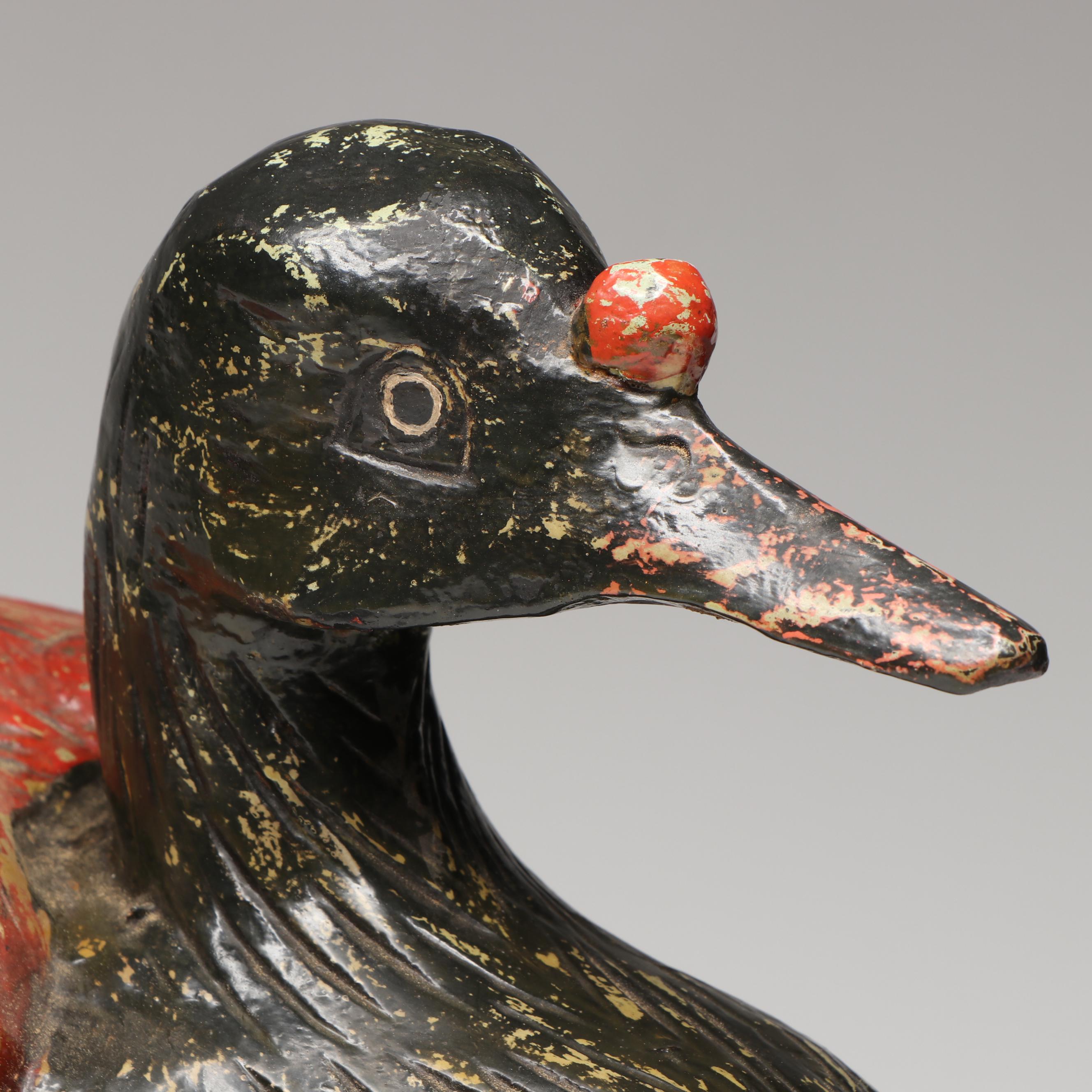 Rustic Hand-Carved Wood Duck and Quail Figures