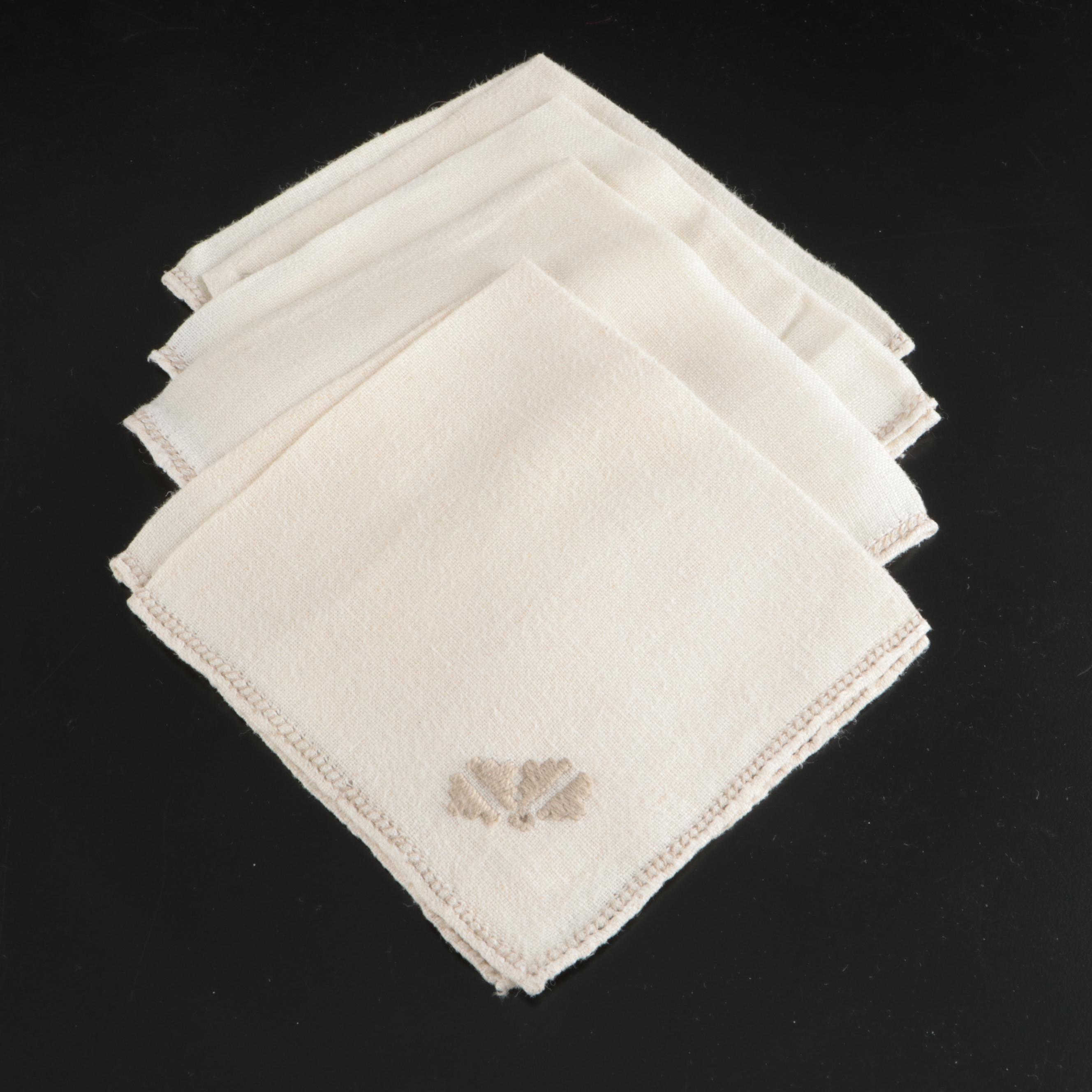 Vintage Lace Paneled Tablecloth with Embroidered and Other Table Linens