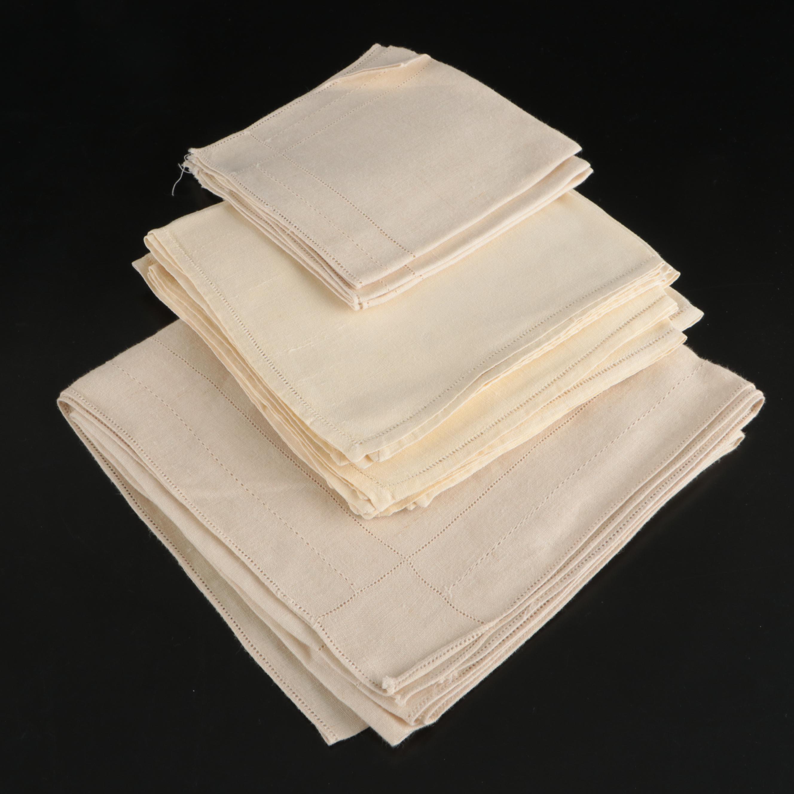 Vintage Lace Paneled Tablecloth with Embroidered and Other Table Linens