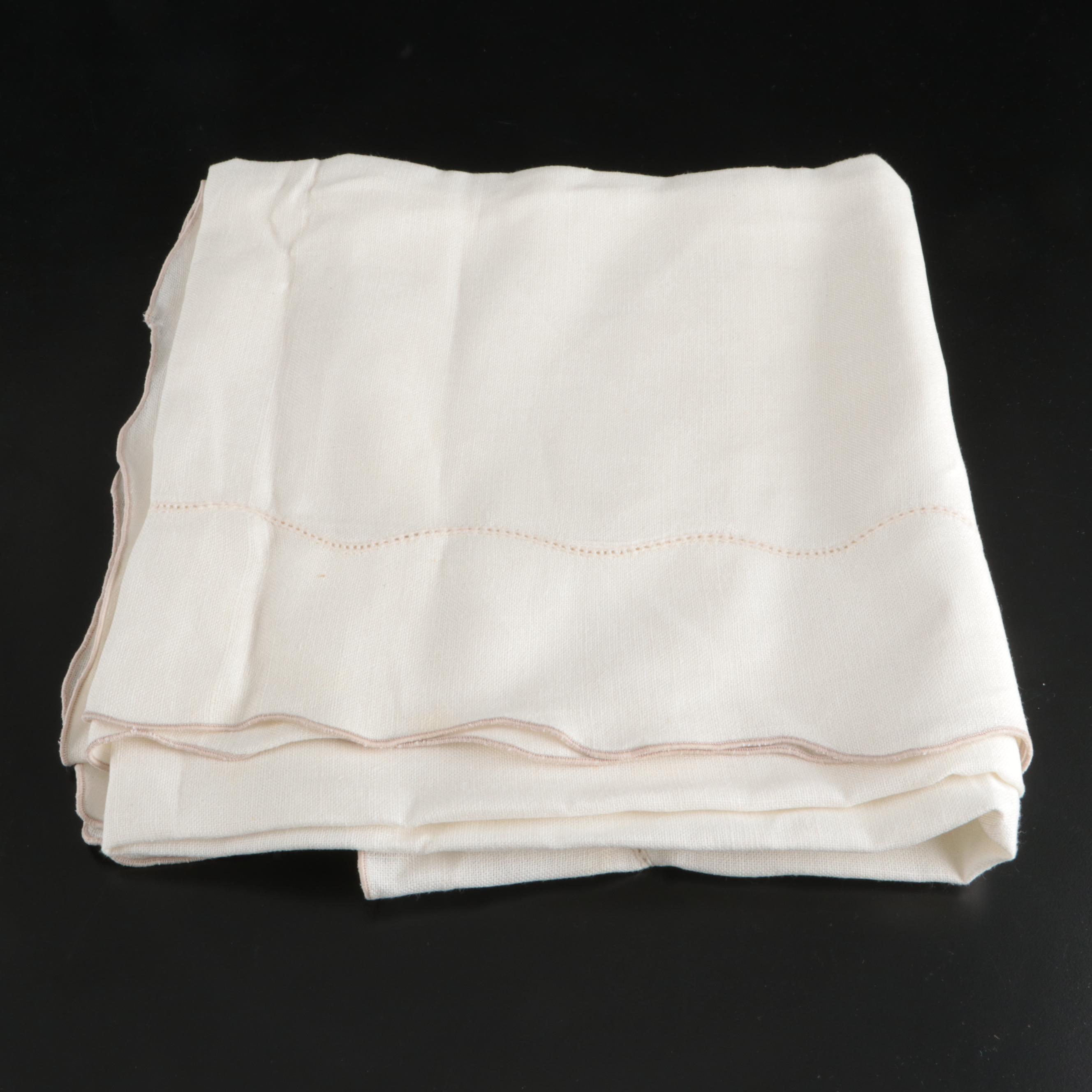 Vintage Lace Paneled Tablecloth with Embroidered and Other Table Linens