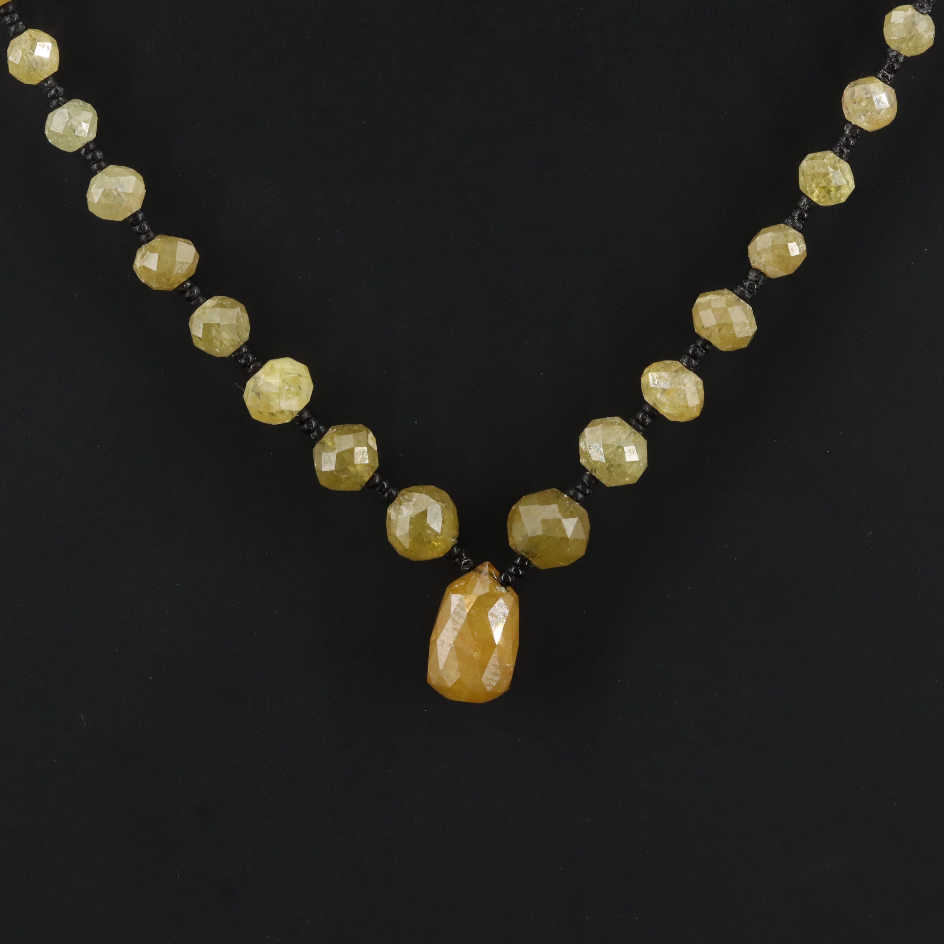 Fancy Yellow Diamond Necklace with 18K Clasp