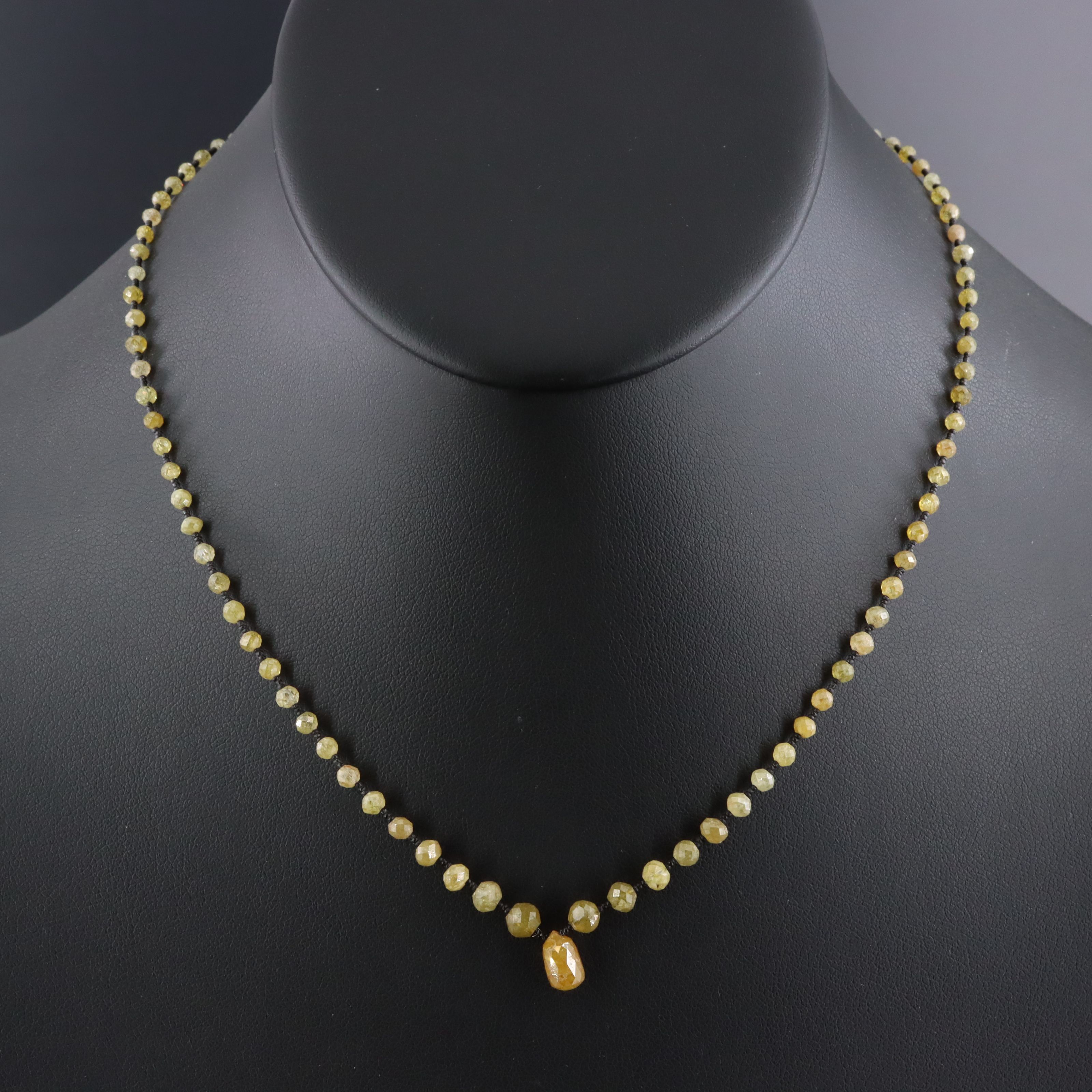 Fancy Yellow Diamond Necklace with 18K Clasp