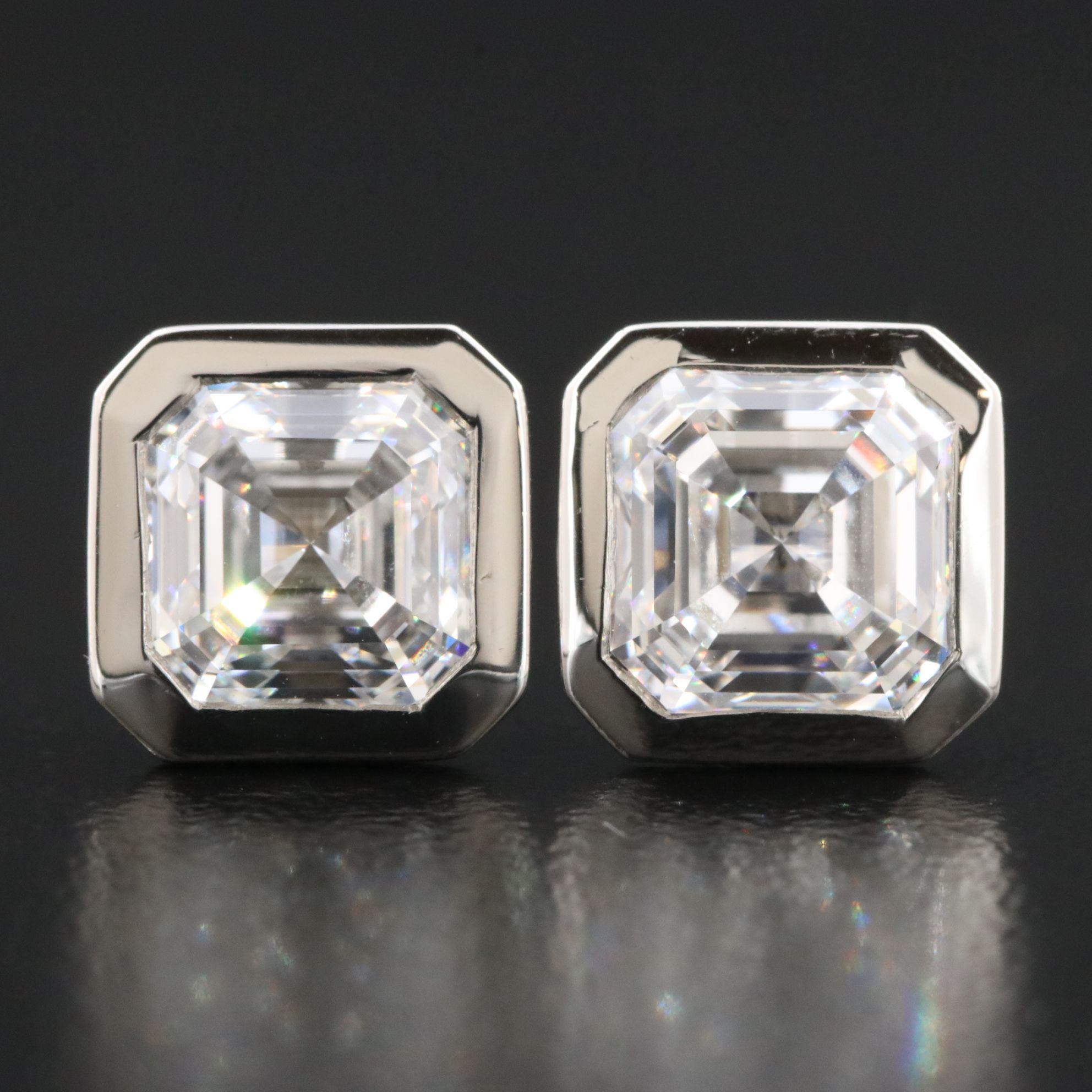 Platinum 4.17 CTW Lab Grown Diamond Solitaire Earrings with IGI Online Reports