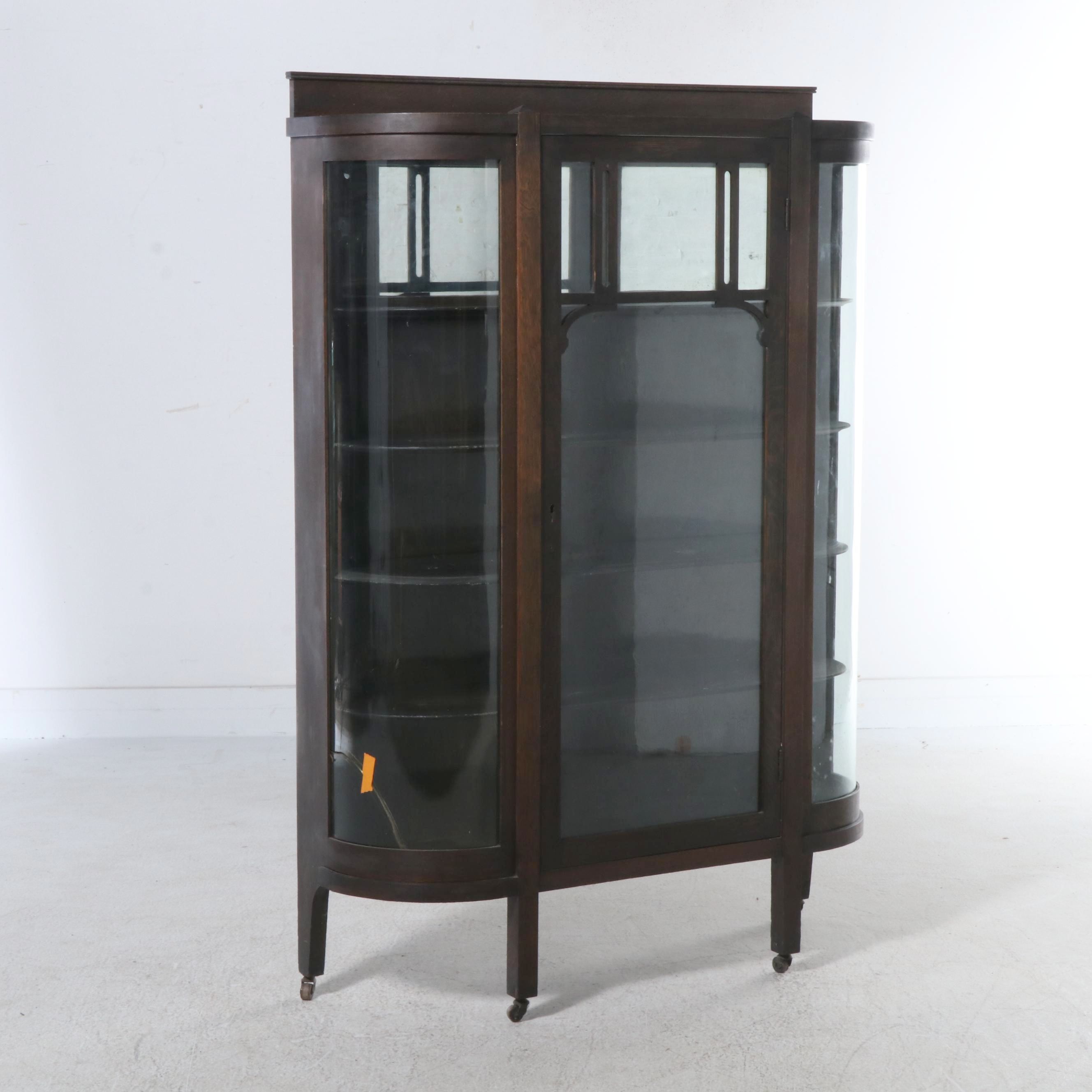 Arts & Crafts Oak China Cabinet