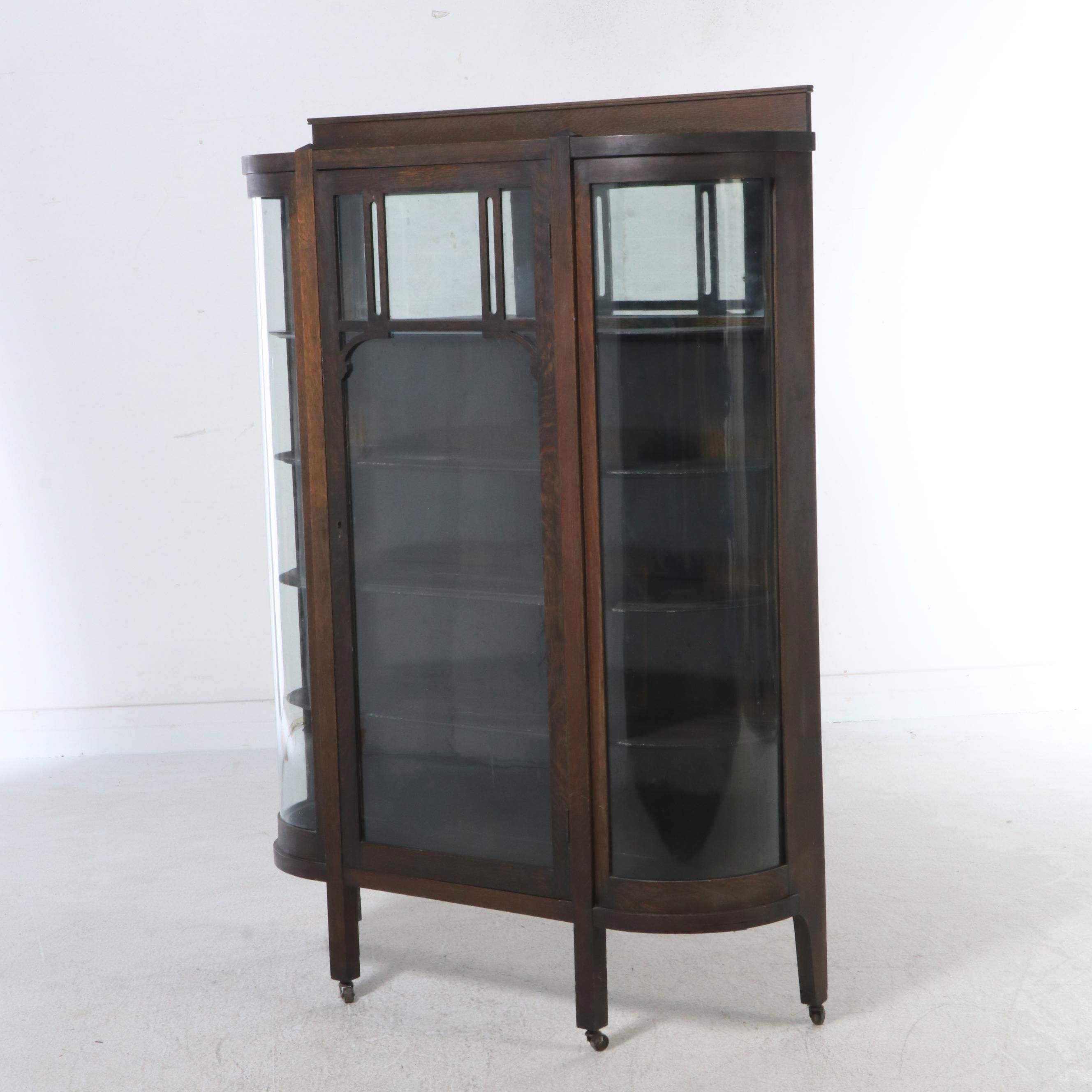 Arts & Crafts Oak China Cabinet