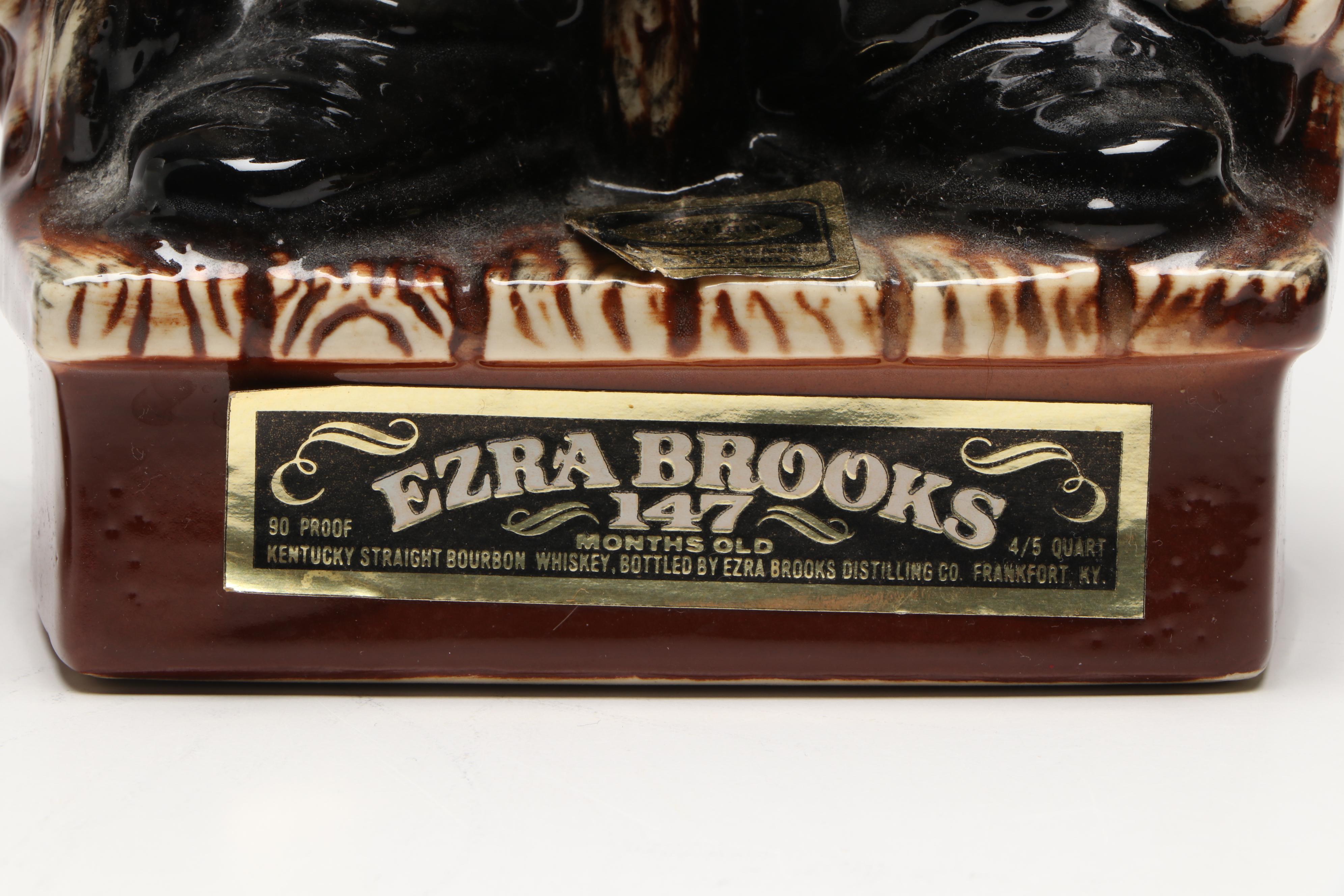 Ezra Brooks Sailor and French Cognac Godet Anchor Gilt Ceramic Decanters