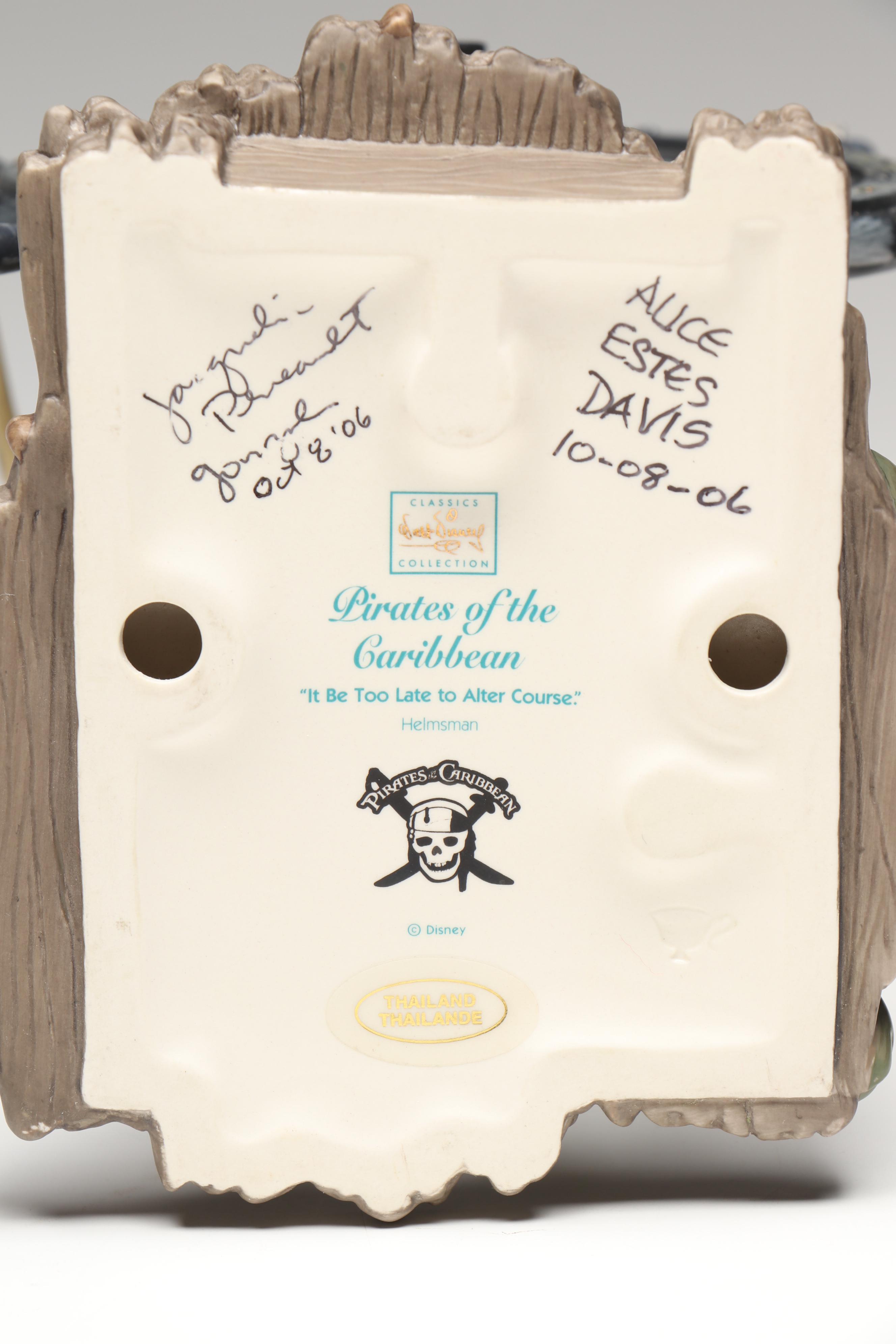 Disney Pirates of the Caribbean "It Be Too Late to Alter Course" Signed Figurine
