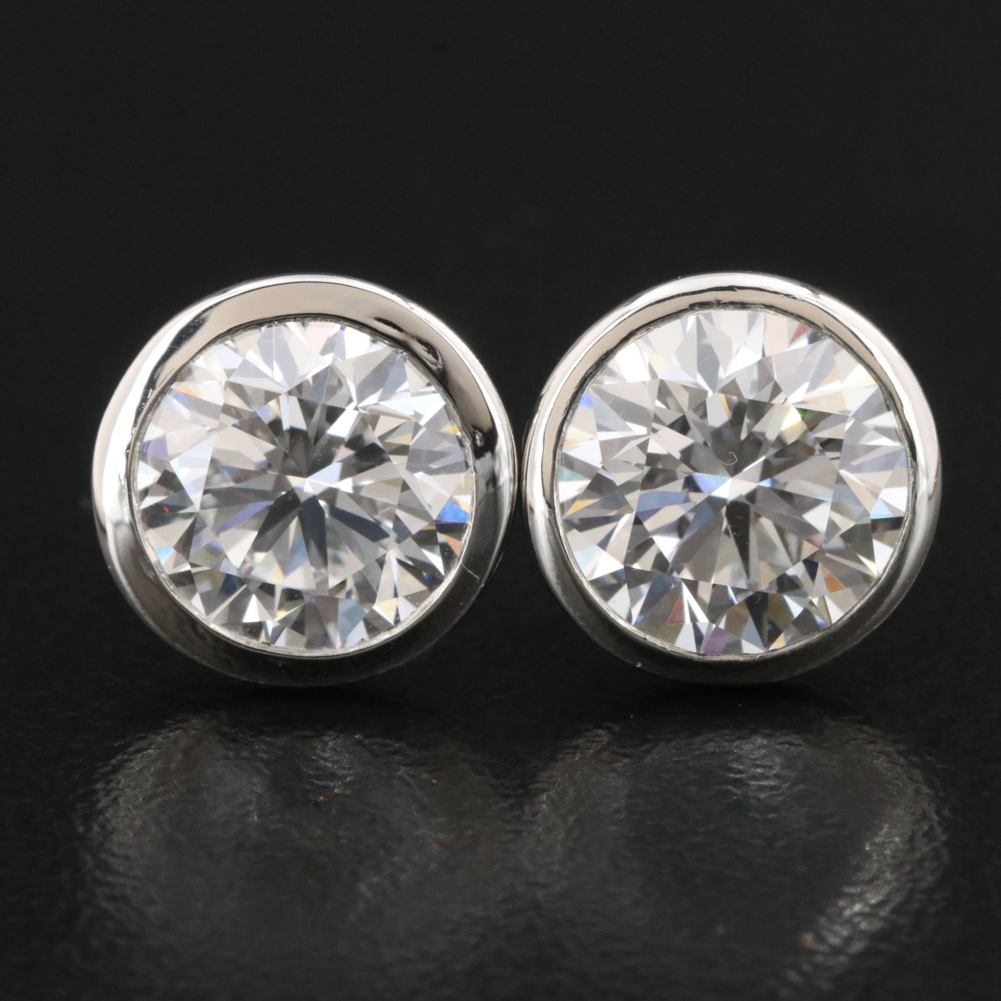 Platinum 5.23 CTW Lab Grown Diamond Solitaire Earrings with IGI Reports