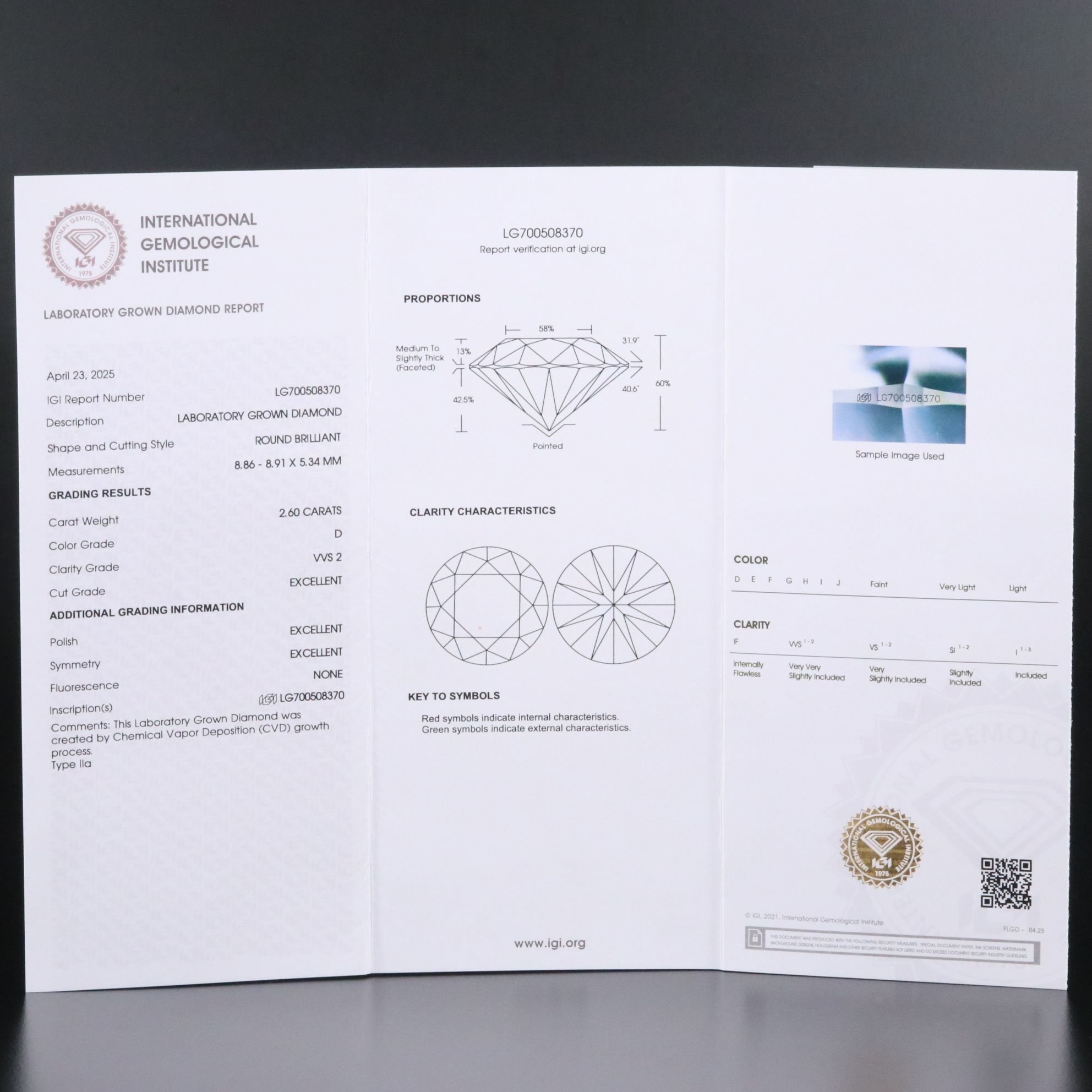 Platinum 5.23 CTW Lab Grown Diamond Solitaire Earrings with IGI Reports