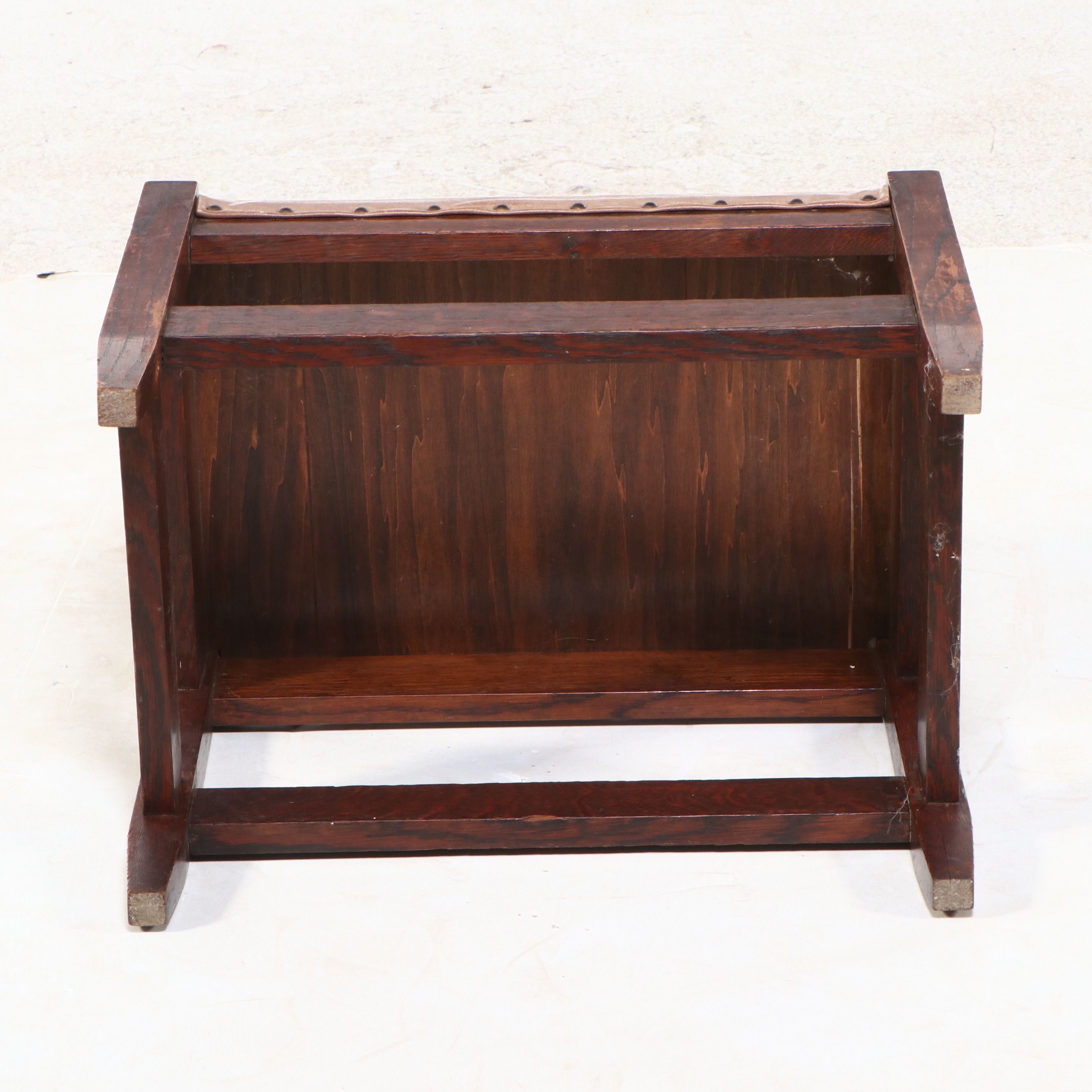 American Craftsman Style Oak Footstool, 20th Century