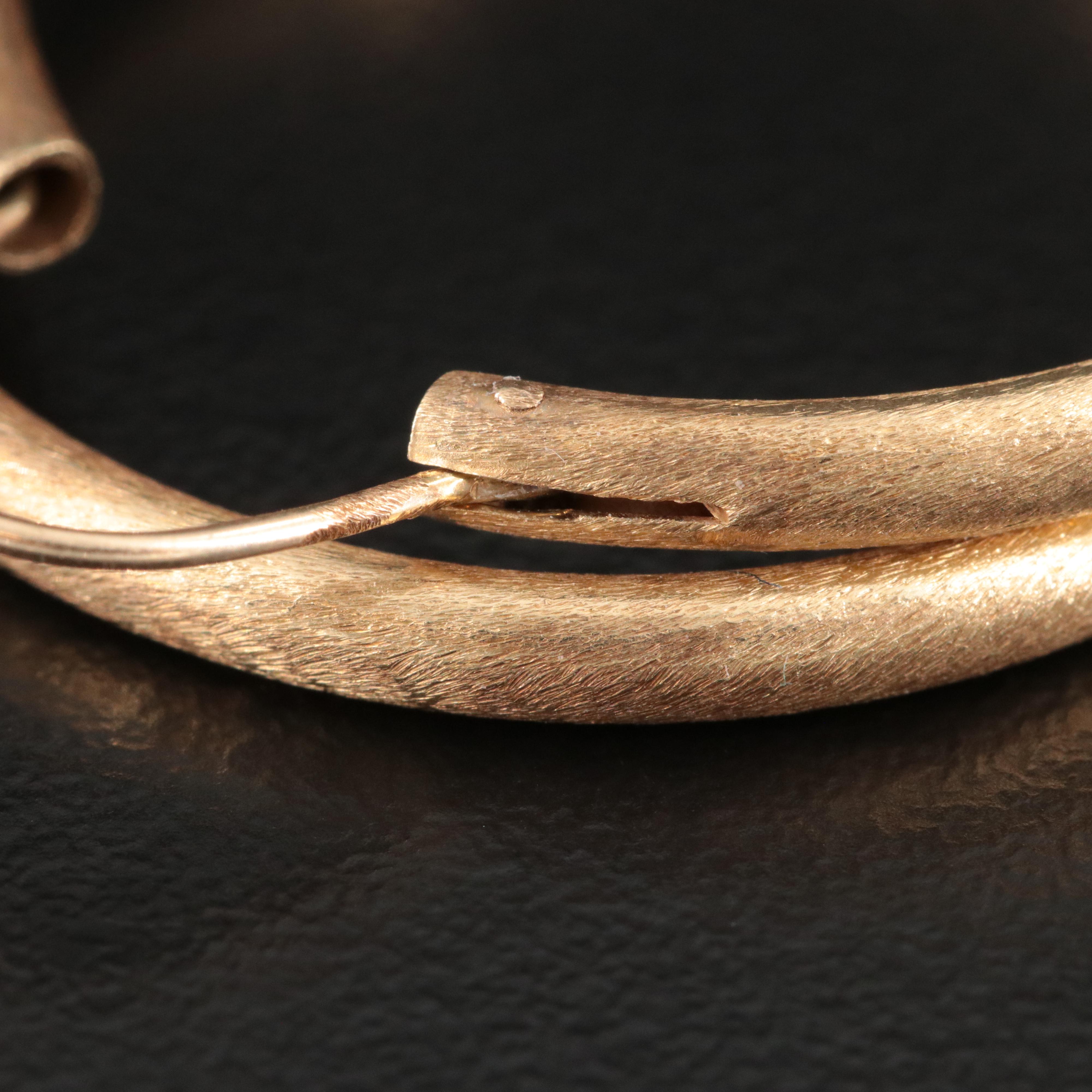 14K Hoops with Brush Finish