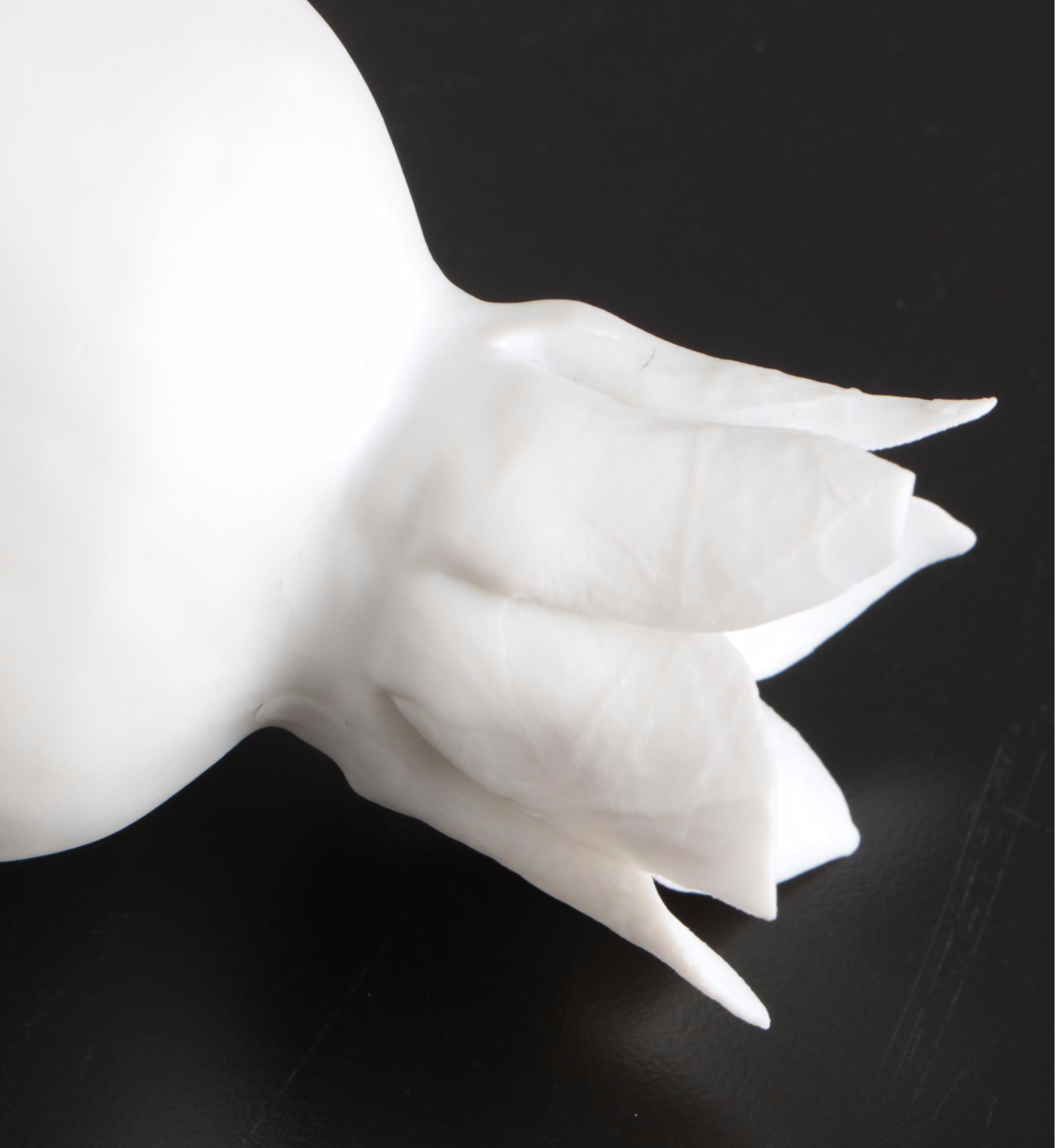 Anthropologie Textured Bone China Sea Urchin Vase with Ceramic Pomegranates