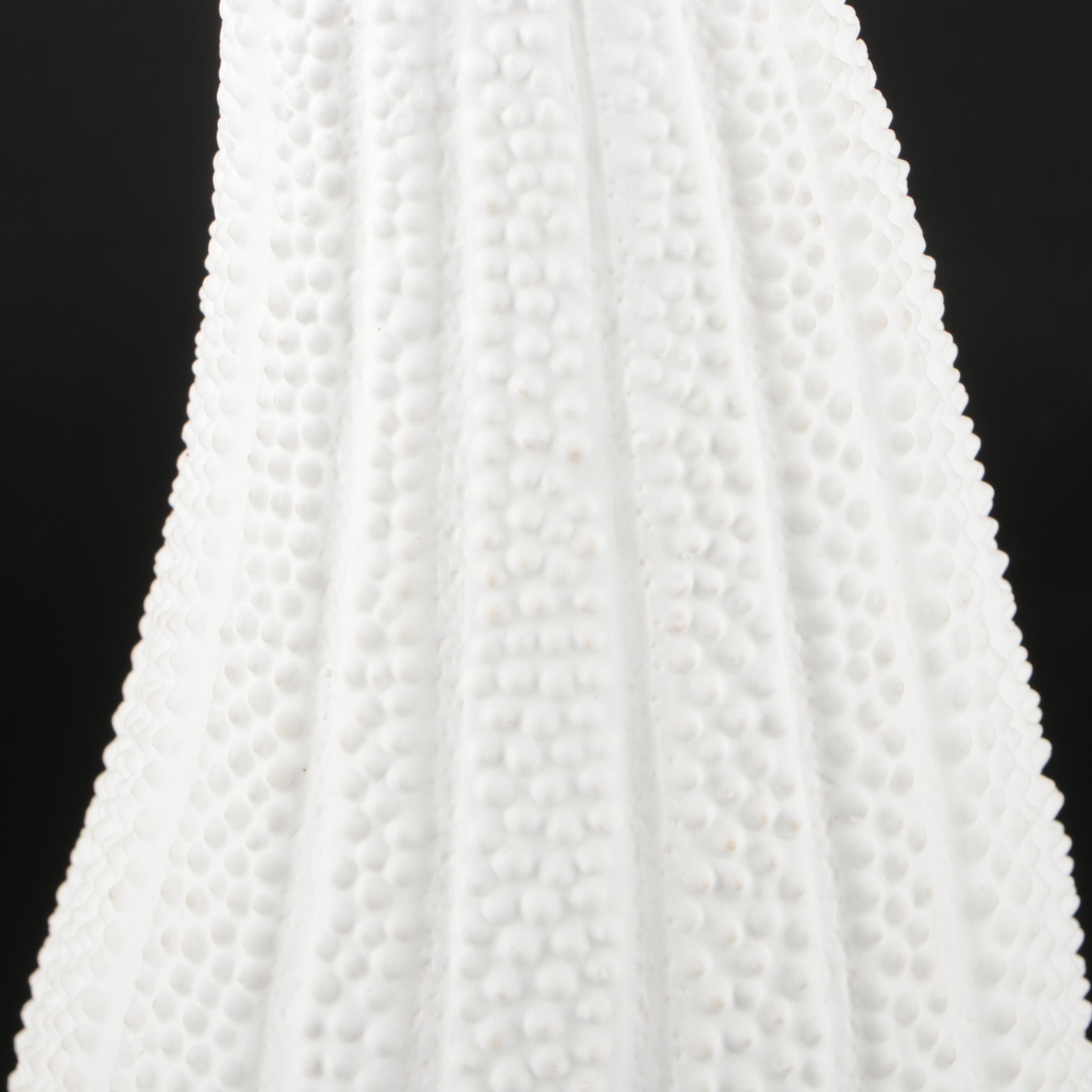 Anthropologie Textured Bone China Sea Urchin Vase with Ceramic Pomegranates