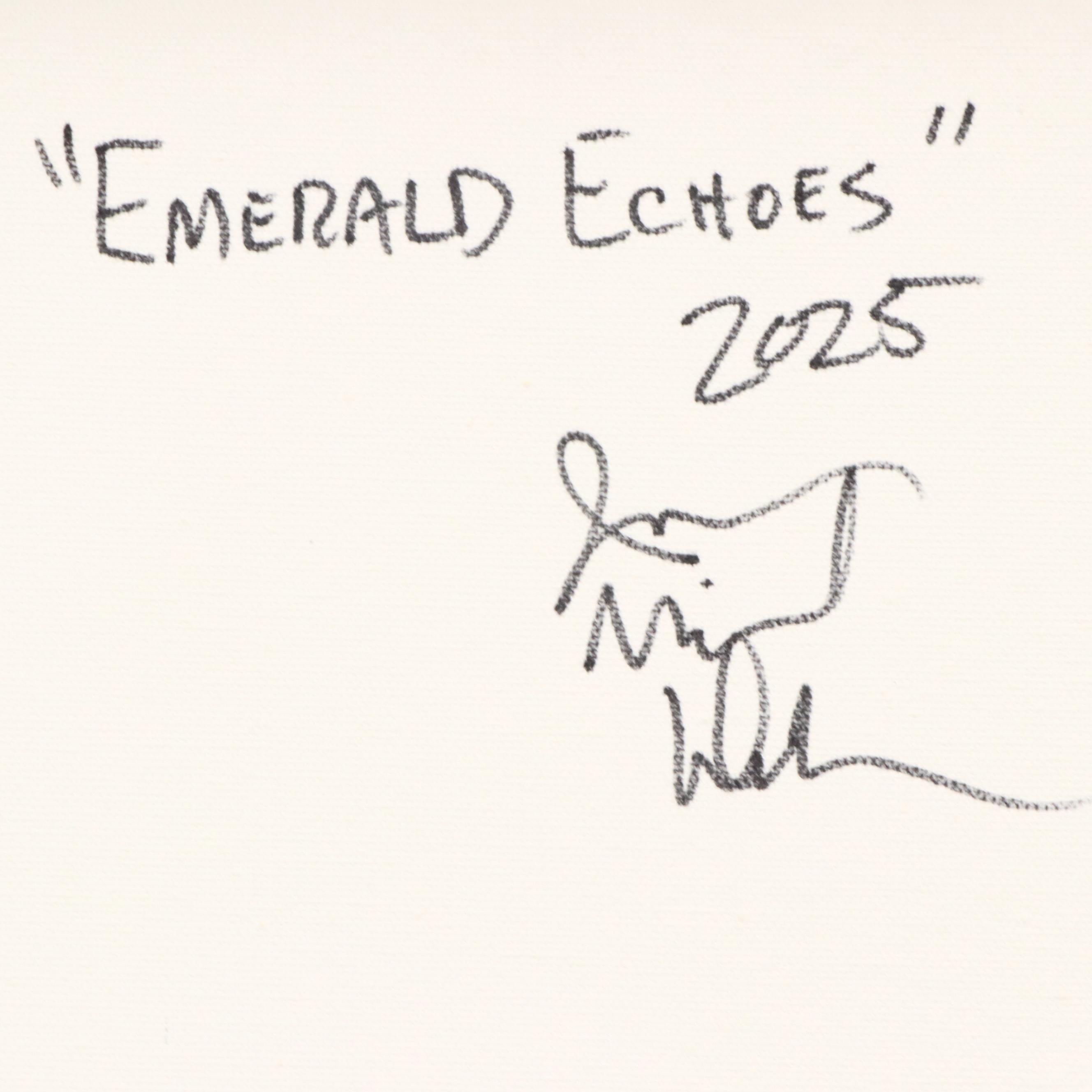 Jason Michael Durham Abstract Mixed Media Painting "Emerald Echoes," 2025