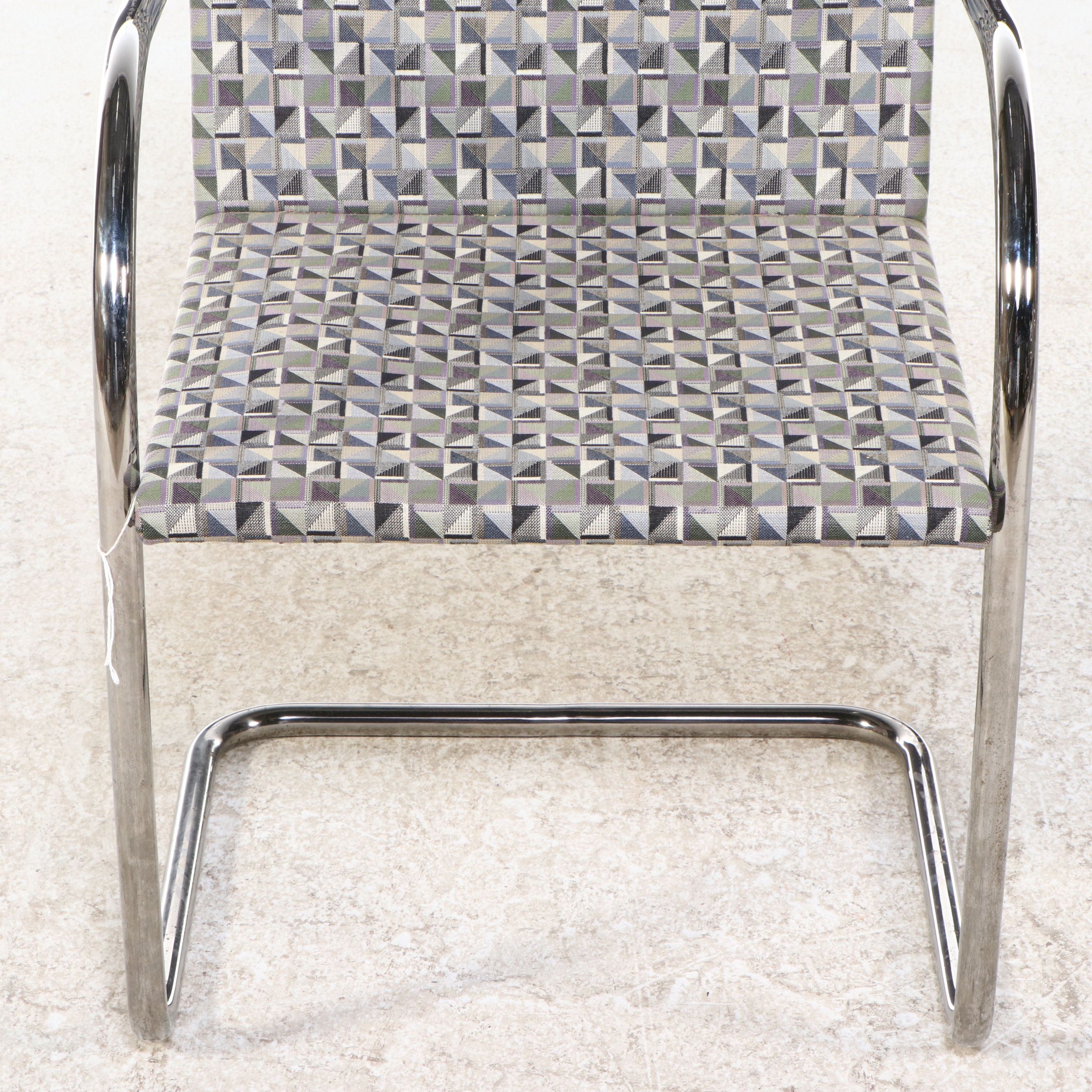 Four Ludwig Mies van der Rohe for Knoll "Brno" Tubular Chrome Framed Chairs