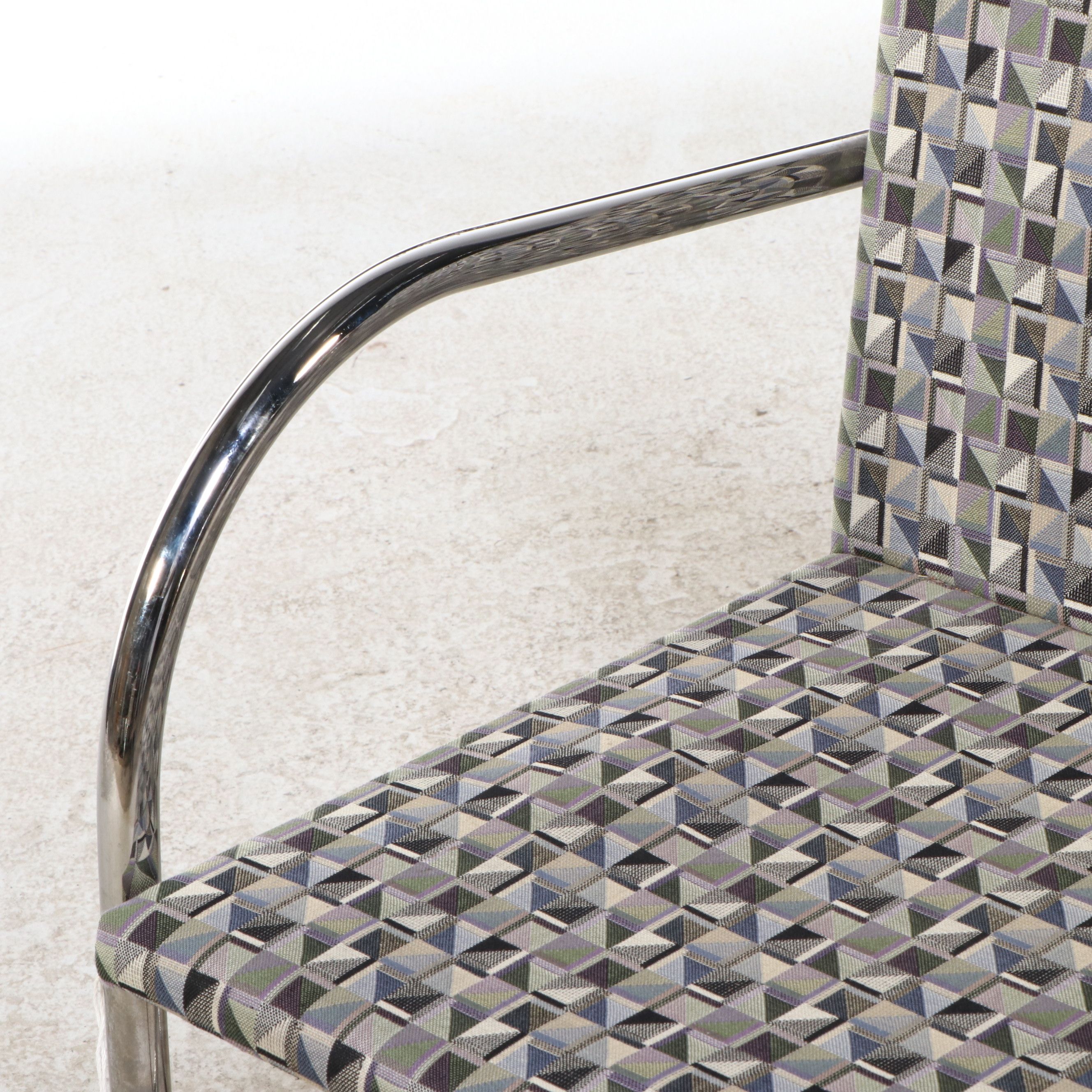 Four Ludwig Mies van der Rohe for Knoll "Brno" Tubular Chrome Framed Chairs