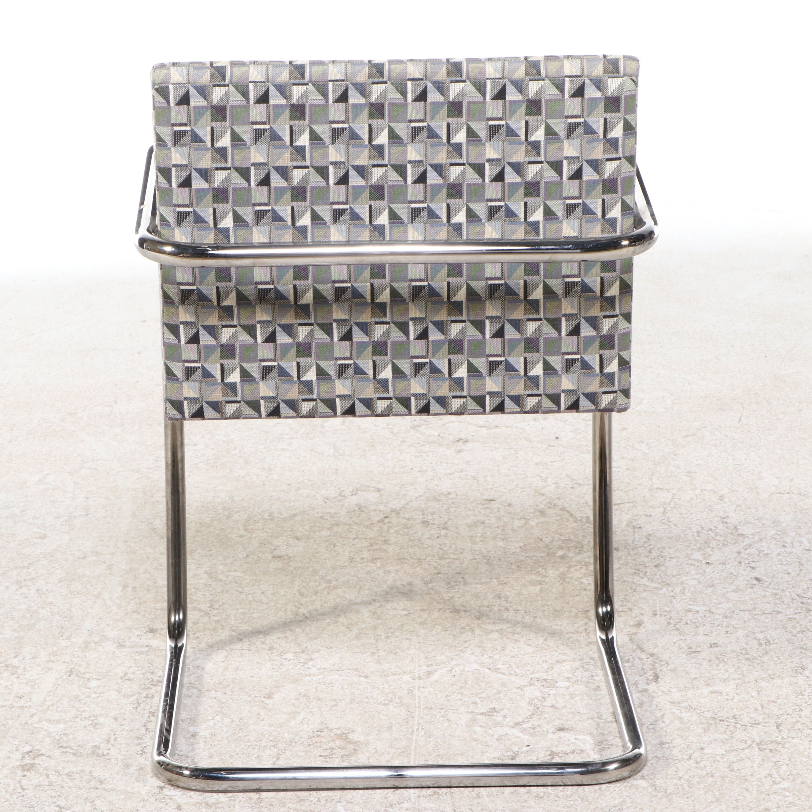 Four Ludwig Mies van der Rohe for Knoll "Brno" Tubular Chrome Framed Chairs