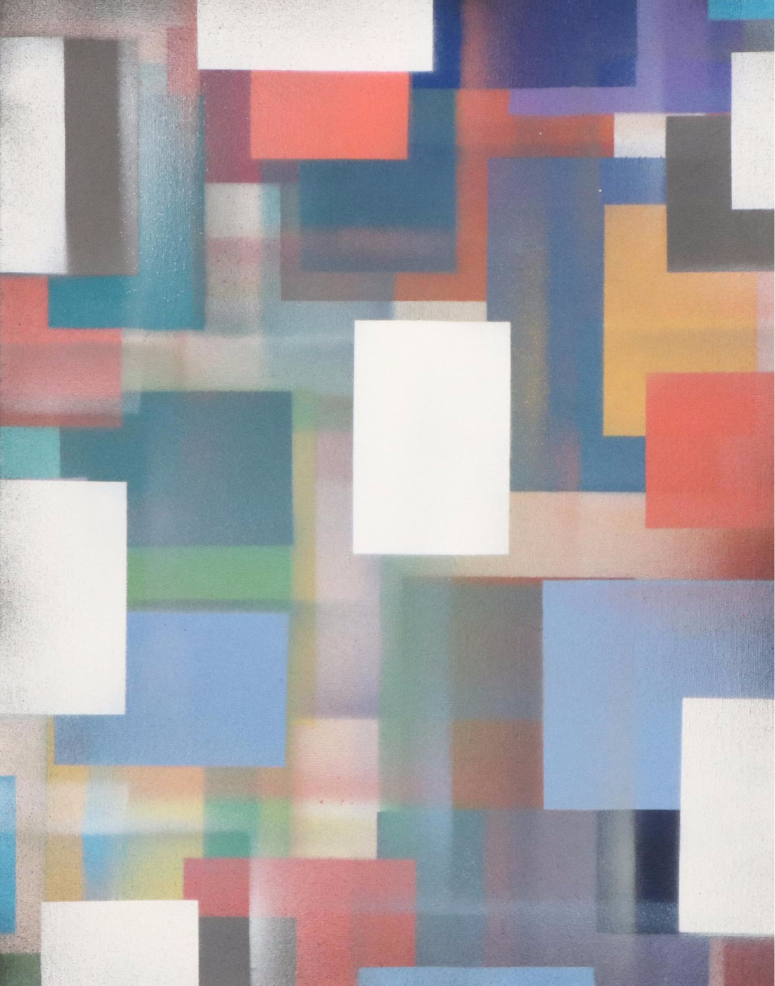 Jason Michael Durham Geometric Mixed Media Painting "Transitions," 2025