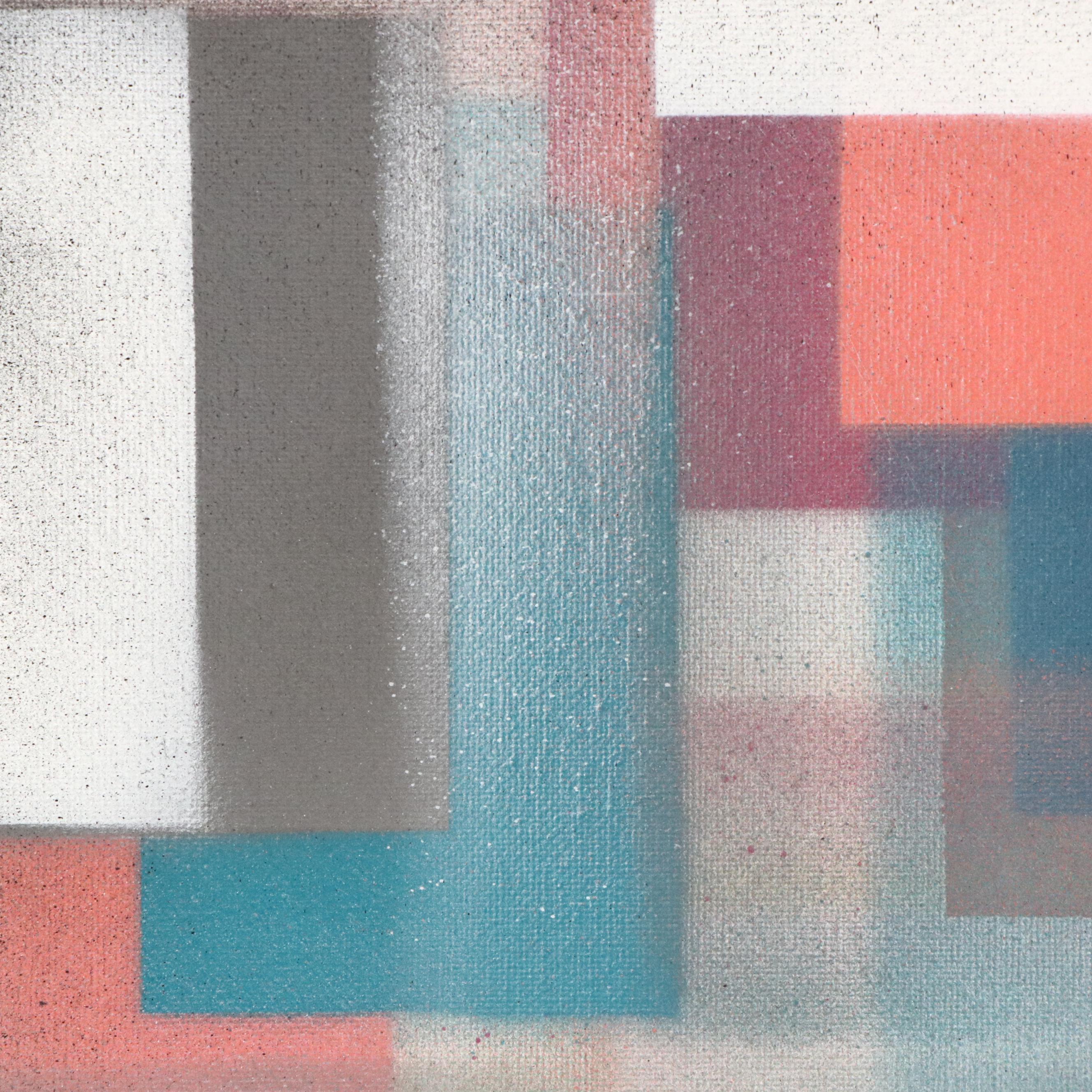 Jason Michael Durham Geometric Mixed Media Painting "Transitions," 2025