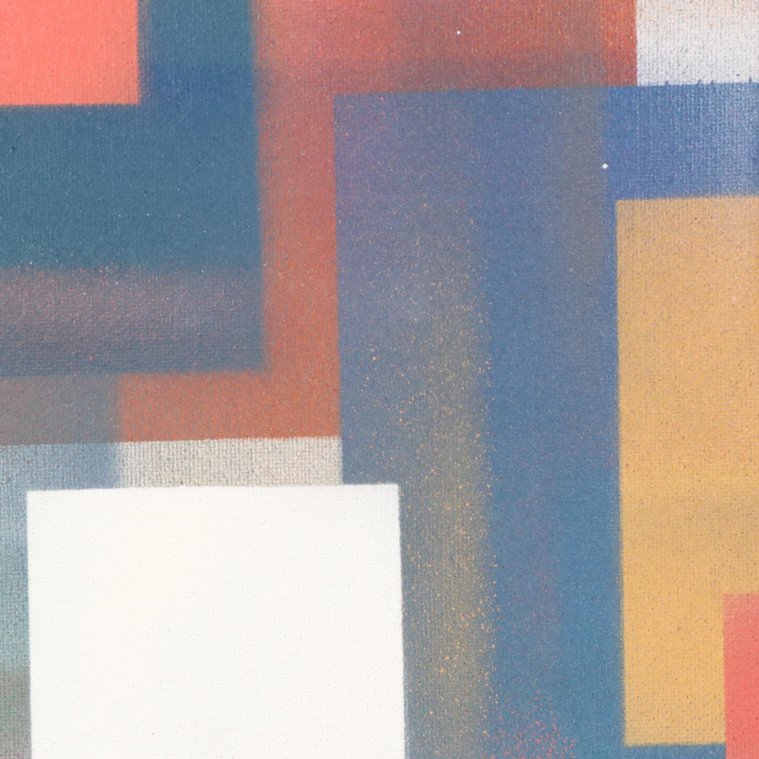 Jason Michael Durham Geometric Mixed Media Painting "Transitions," 2025