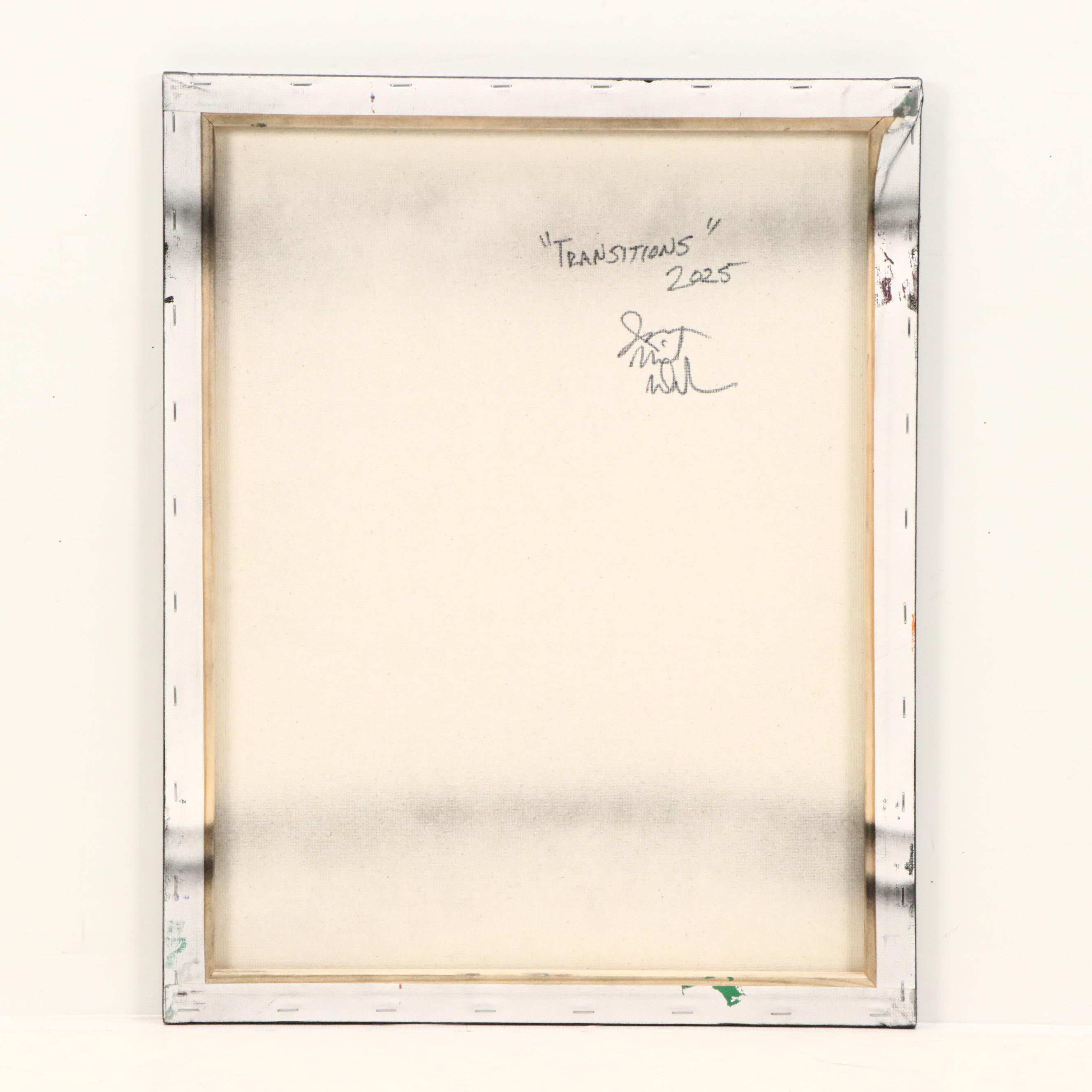 Jason Michael Durham Geometric Mixed Media Painting "Transitions," 2025