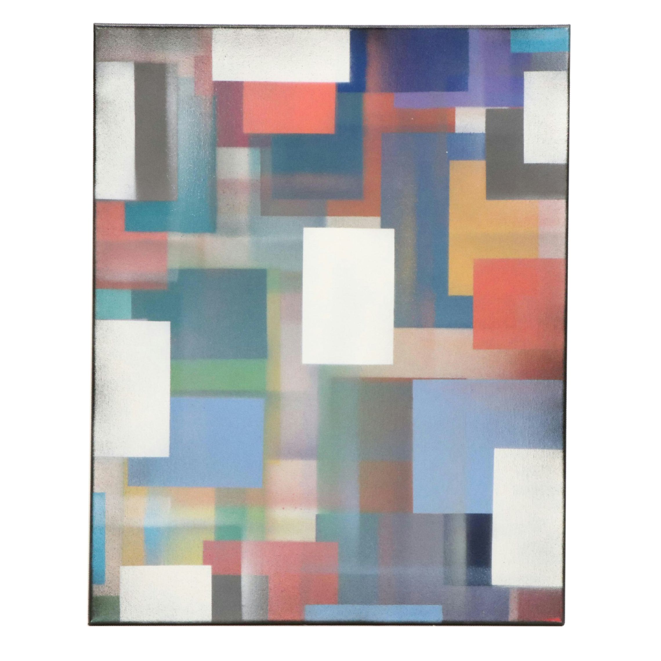 Jason Michael Durham Geometric Mixed Media Painting "Transitions," 2025